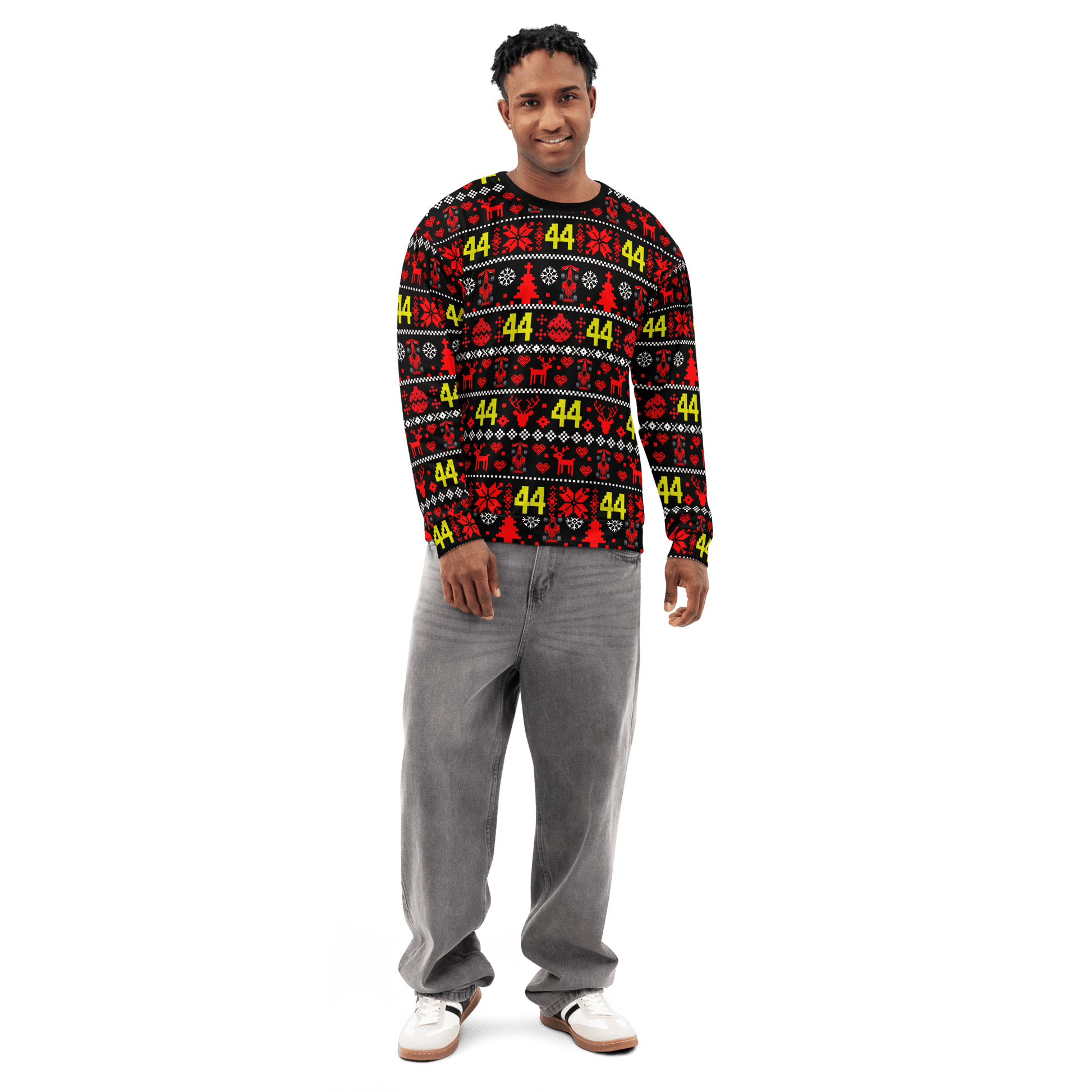 Lewis Hamilton 44 Racing Christmas Cotton Sweatshirt - Unisex - Mooving Merch