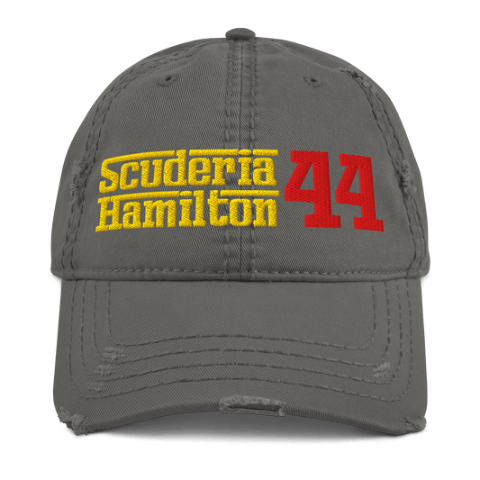 Lewis Hamilton Scuderia 44 Distressed Embroidered Baseball Cap - 3 Colours - One Size - Mooving Merch