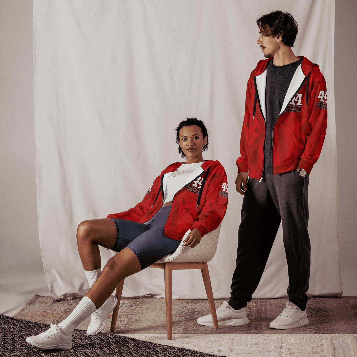 Lewis Hamilton Scuderia 44 Formula Racing Zipped Hoodie - Unisex - Mooving Merch