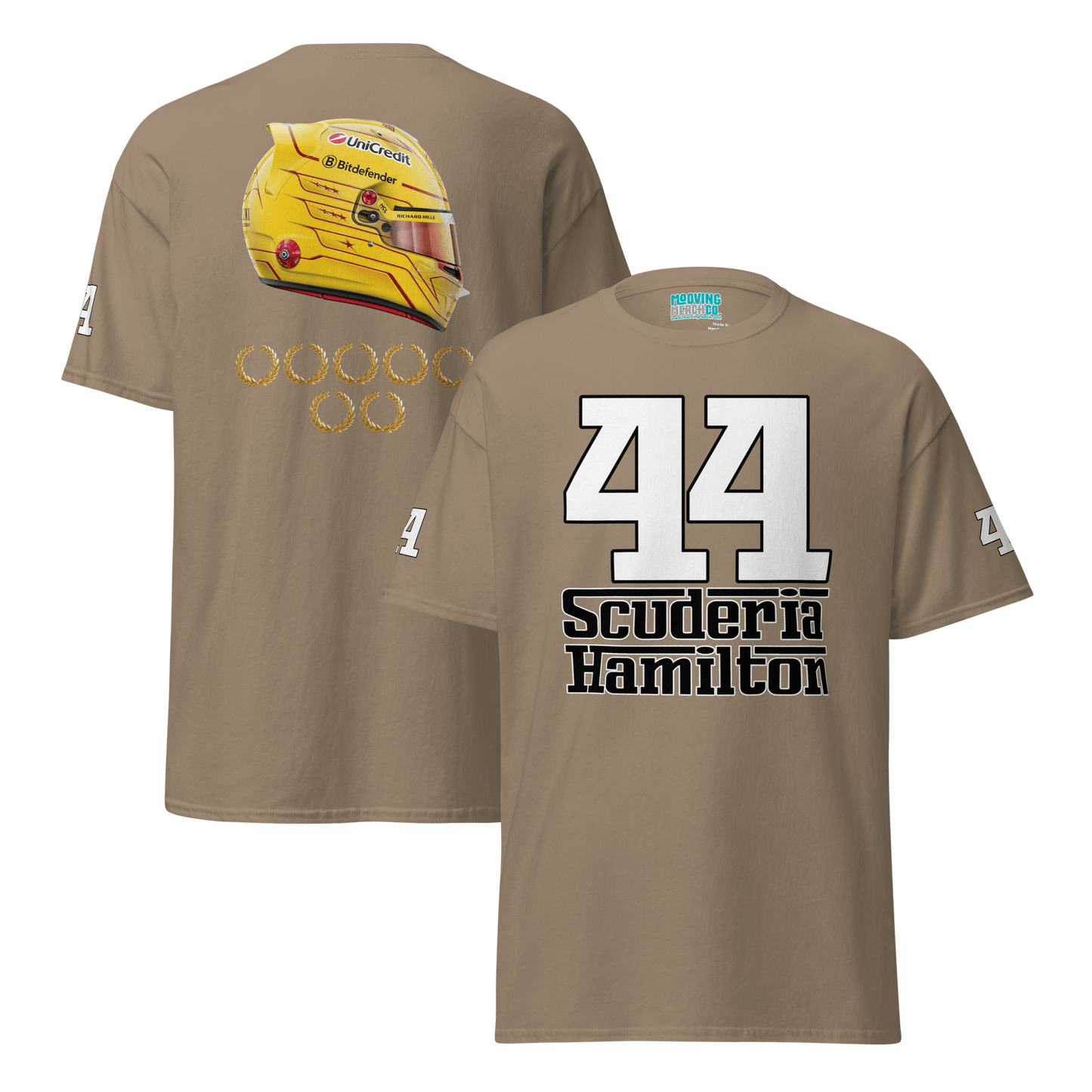 Lewis Hamilton Scuderia 44 Racing 7x WDC Celebration T-Shirt - Unisex - Mooving Merch