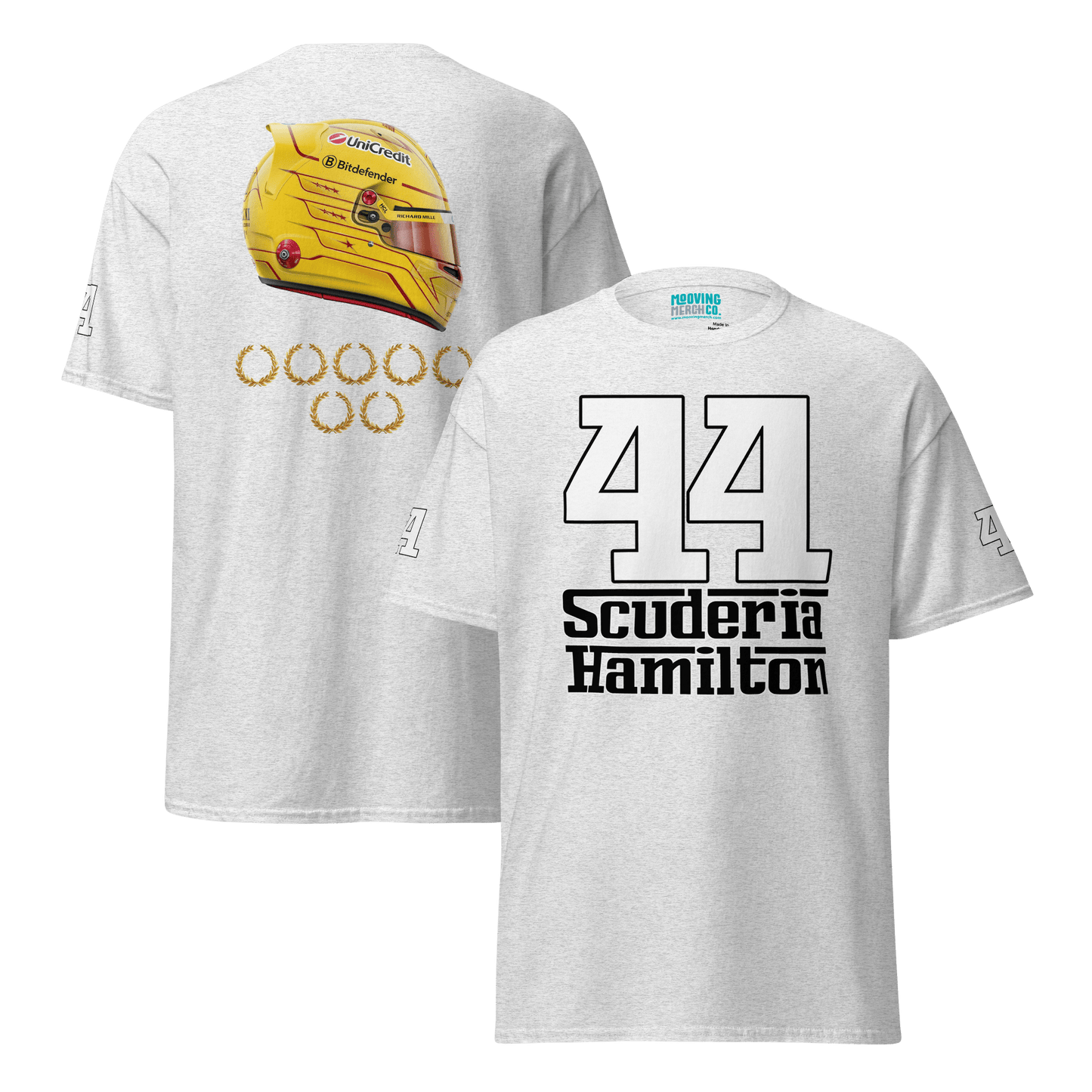 Lewis Hamilton Scuderia 44 Racing 7x WDC Celebration T-Shirt - Unisex - Mooving Merch