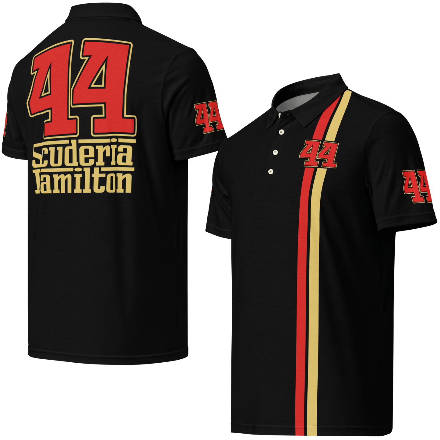 Lewis Hamilton Scuderia 44 Racing Polo Shirt - Men's - Mooving Merch