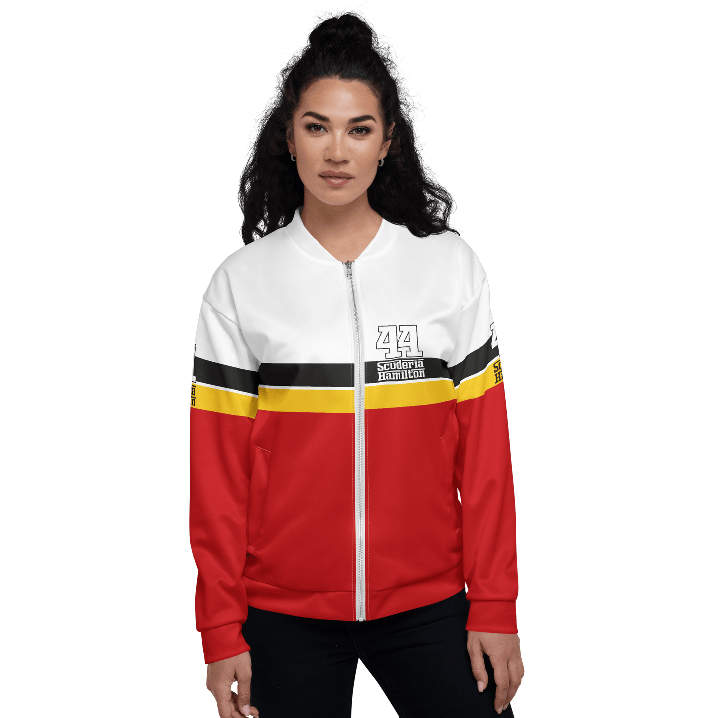 Lewis Hamilton Scuderia 44 Racing Team Bomber Jacket - Unisex - Mooving Merch