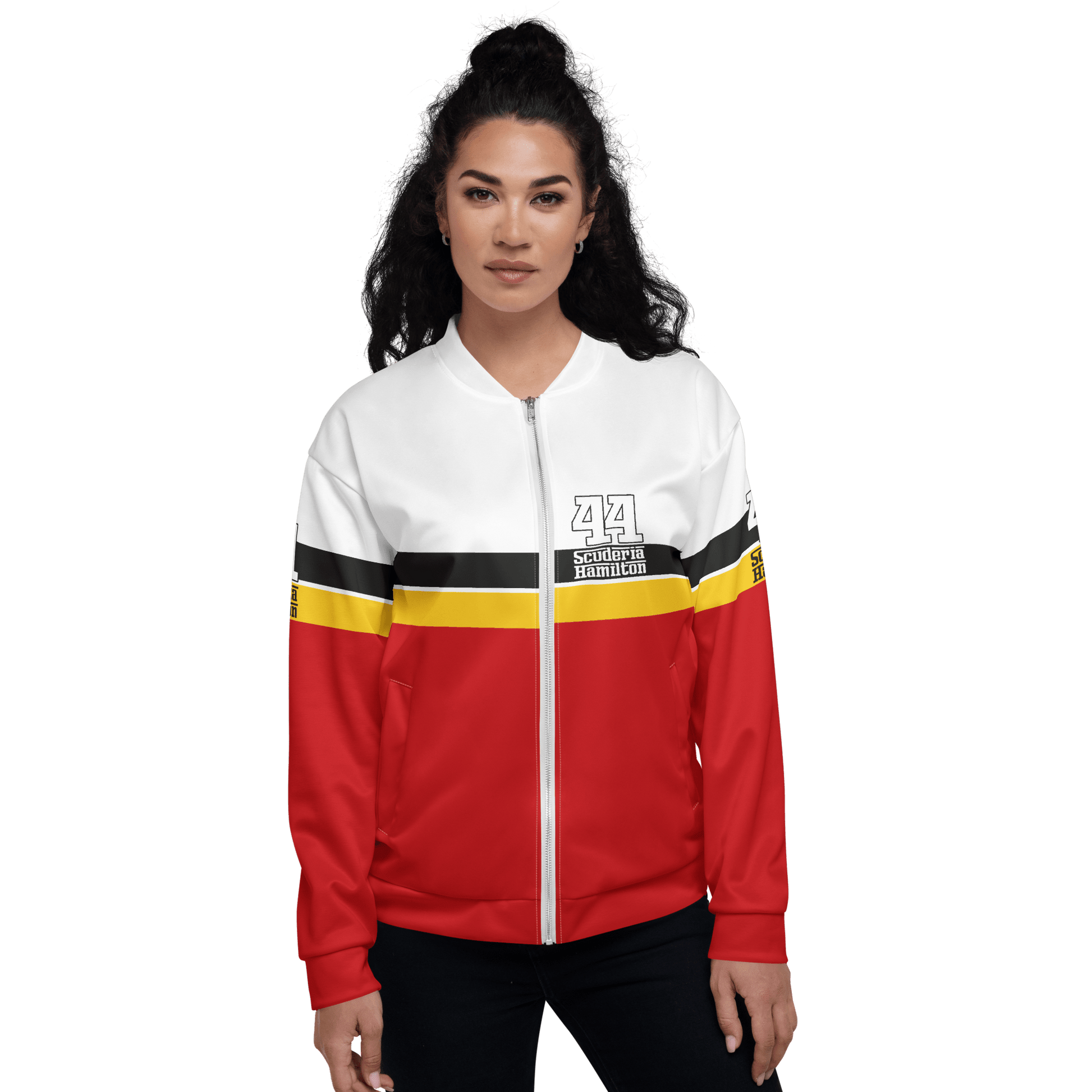 Lewis Hamilton Scuderia 44 Racing Team Bomber Jacket - Unisex - Mooving Merch