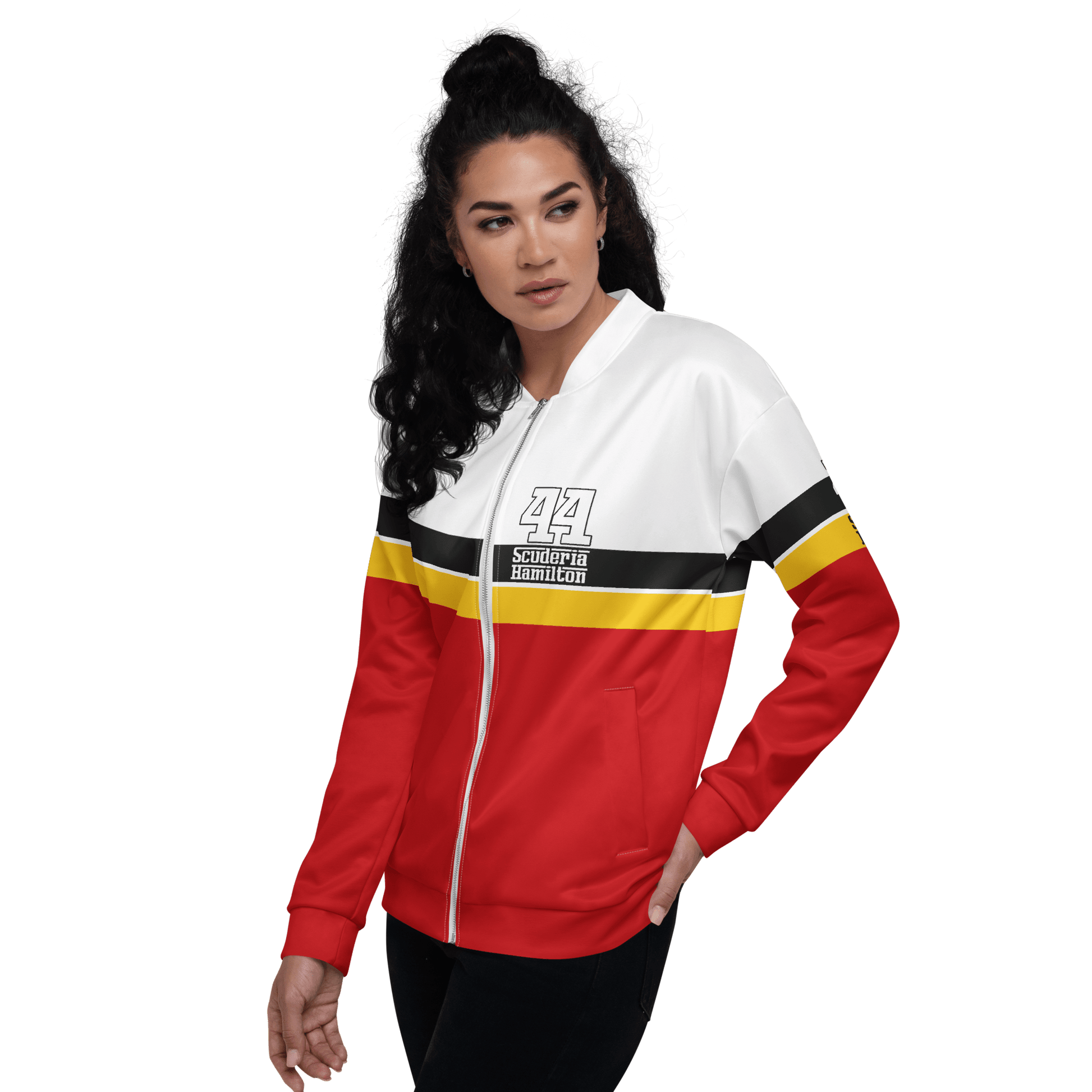 Lewis Hamilton Scuderia 44 Racing Team Bomber Jacket - Unisex - Mooving Merch