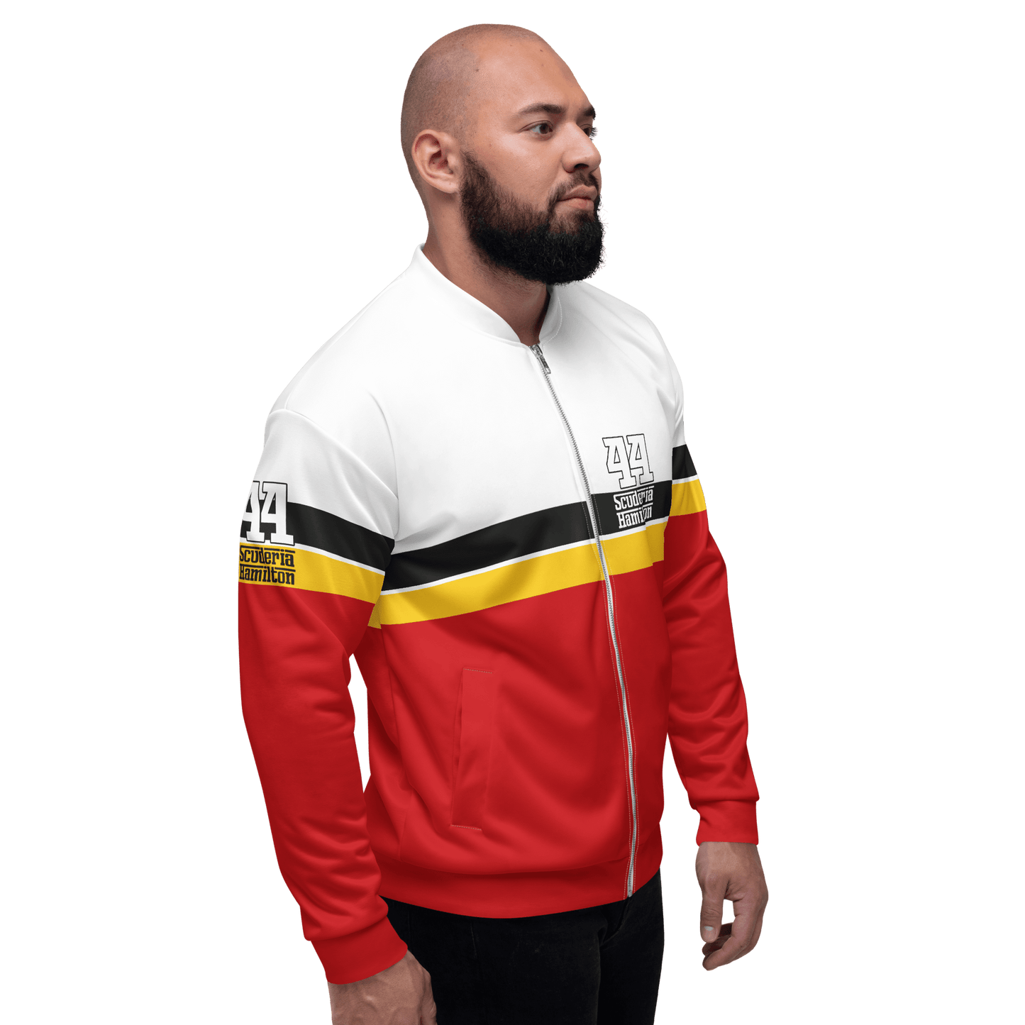 Lewis Hamilton Scuderia 44 Racing Team Bomber Jacket - Unisex - Mooving Merch
