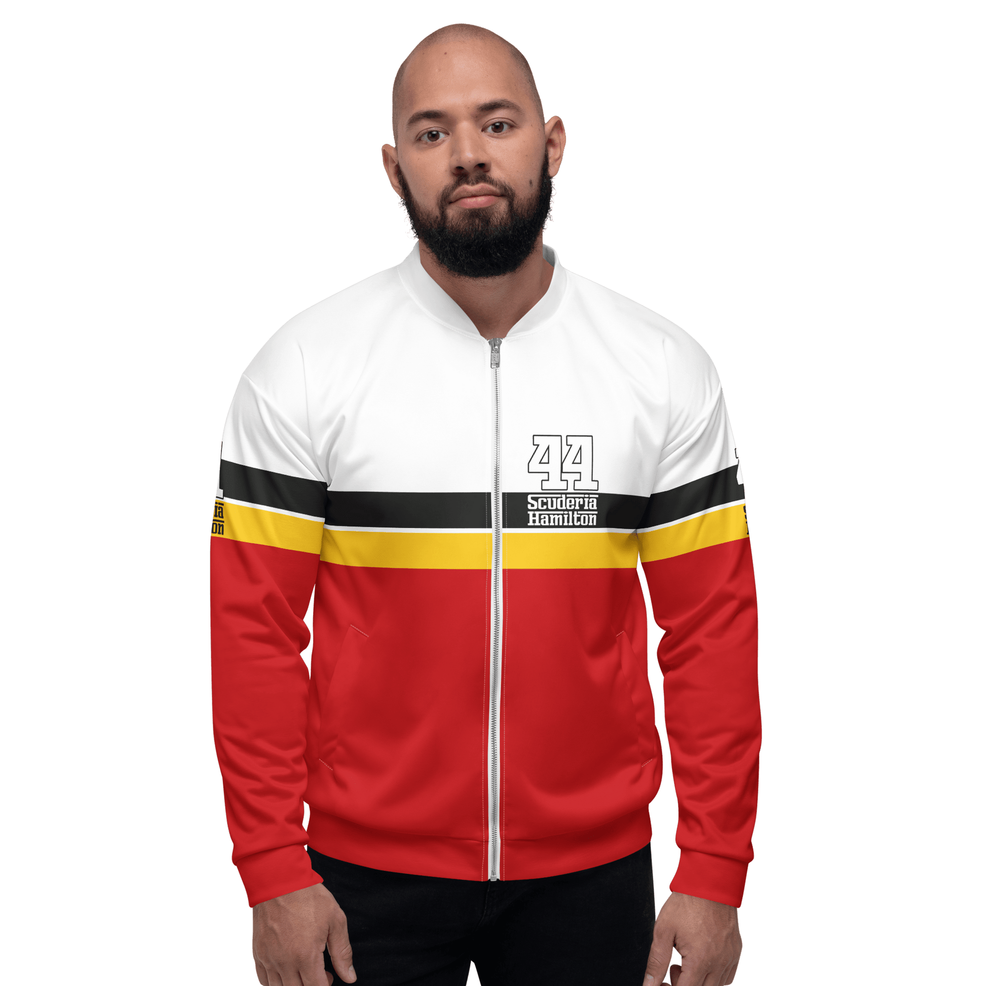 Lewis Hamilton Scuderia 44 Racing Team Bomber Jacket - Unisex - Mooving Merch