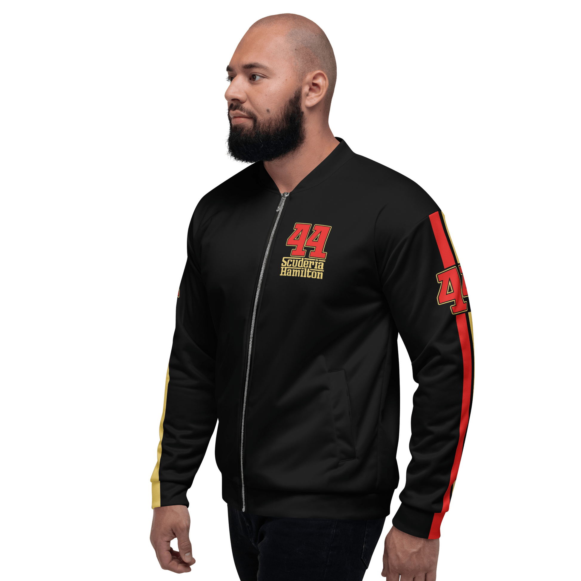 Lewis Hamilton Scuderia 44 Racing Team Bomber Jacket - Unisex - Mooving Merch