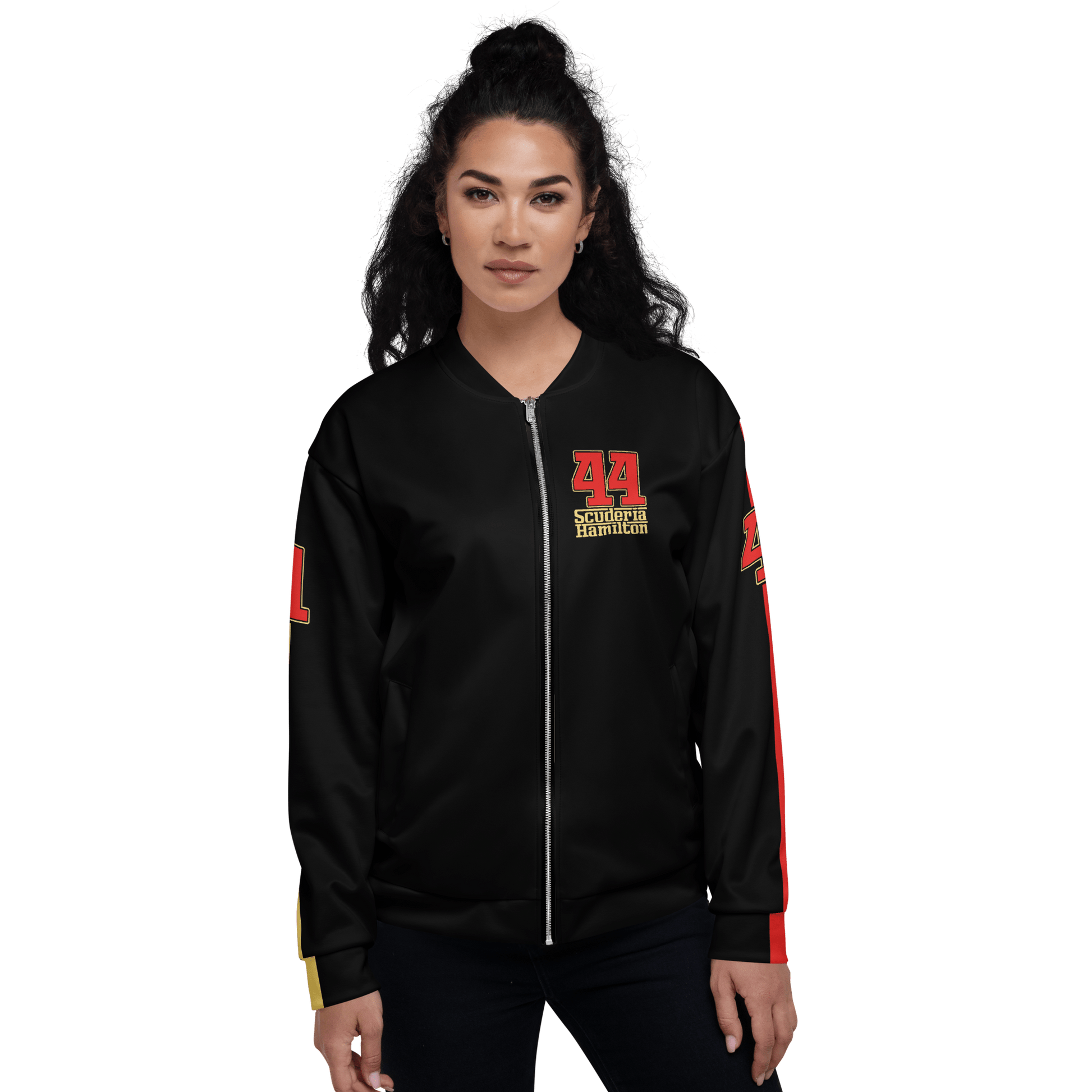 Lewis Hamilton Scuderia 44 Racing Team Bomber Jacket - Unisex - Mooving Merch