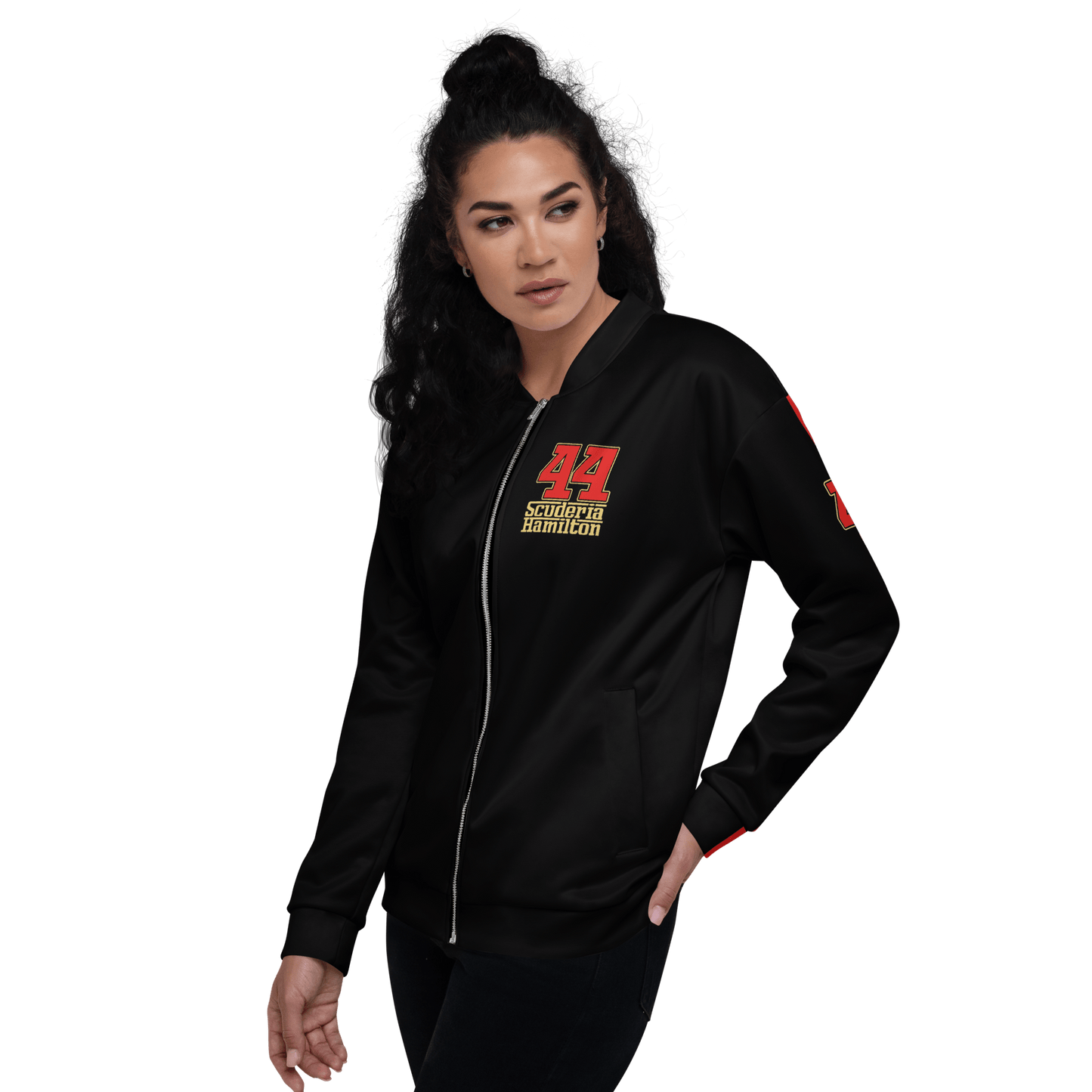 Lewis Hamilton Scuderia 44 Racing Team Bomber Jacket - Unisex - Mooving Merch