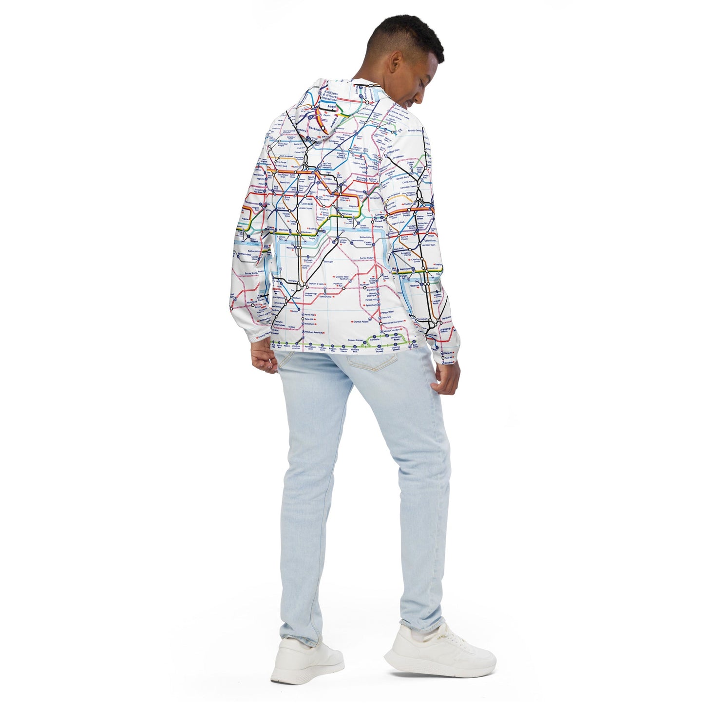 London Underground Tube Map Printed Mens Windbreaker - XS to 3XL - Mooving Merch