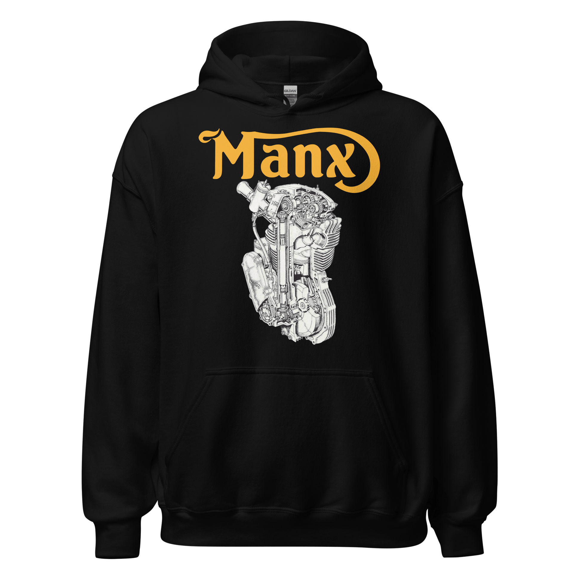Manx Norton Engine Diagram Hoodie - 10 Colors - Unisex - Mooving Merch