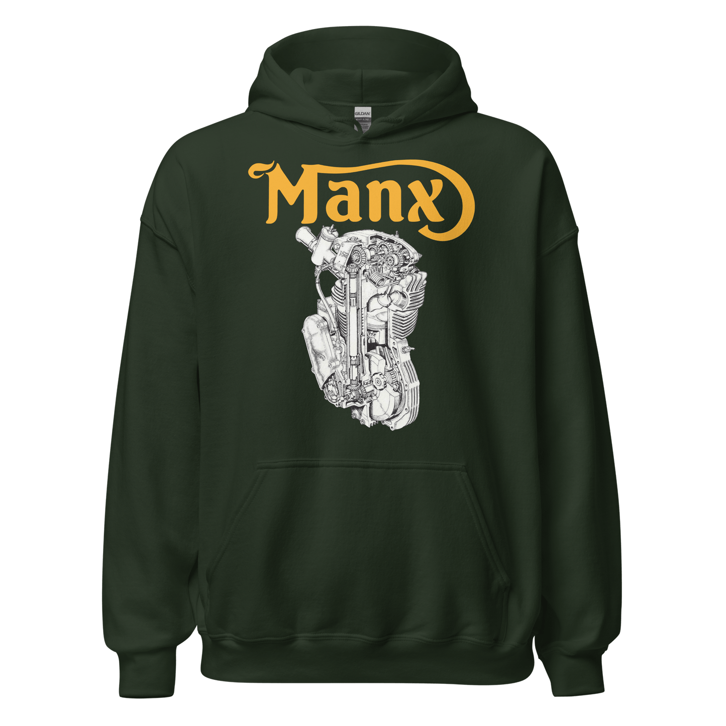Manx Norton Engine Diagram Hoodie - 10 Colors - Unisex - Mooving Merch
