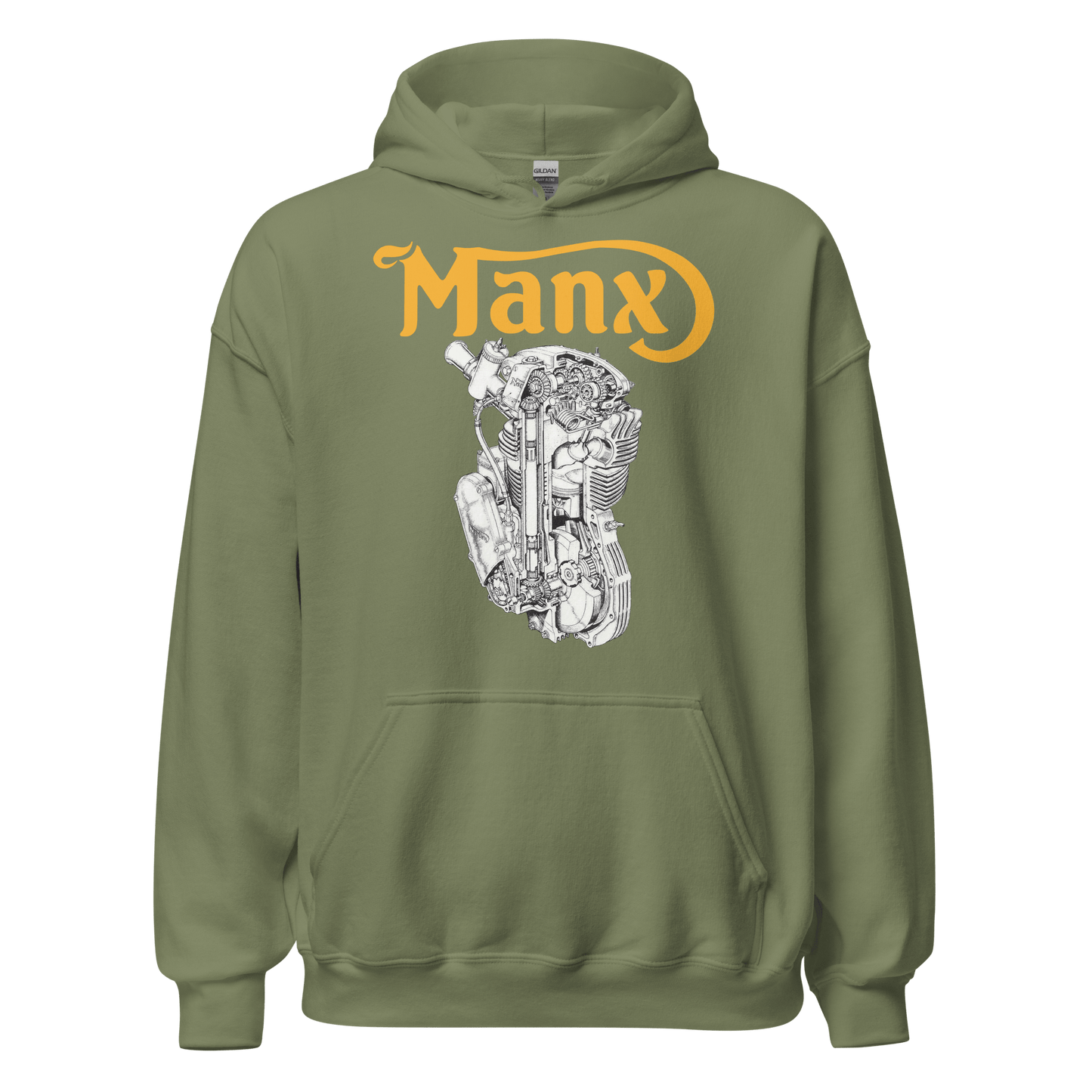 Manx Norton Engine Diagram Hoodie - 10 Colors - Unisex - Mooving Merch