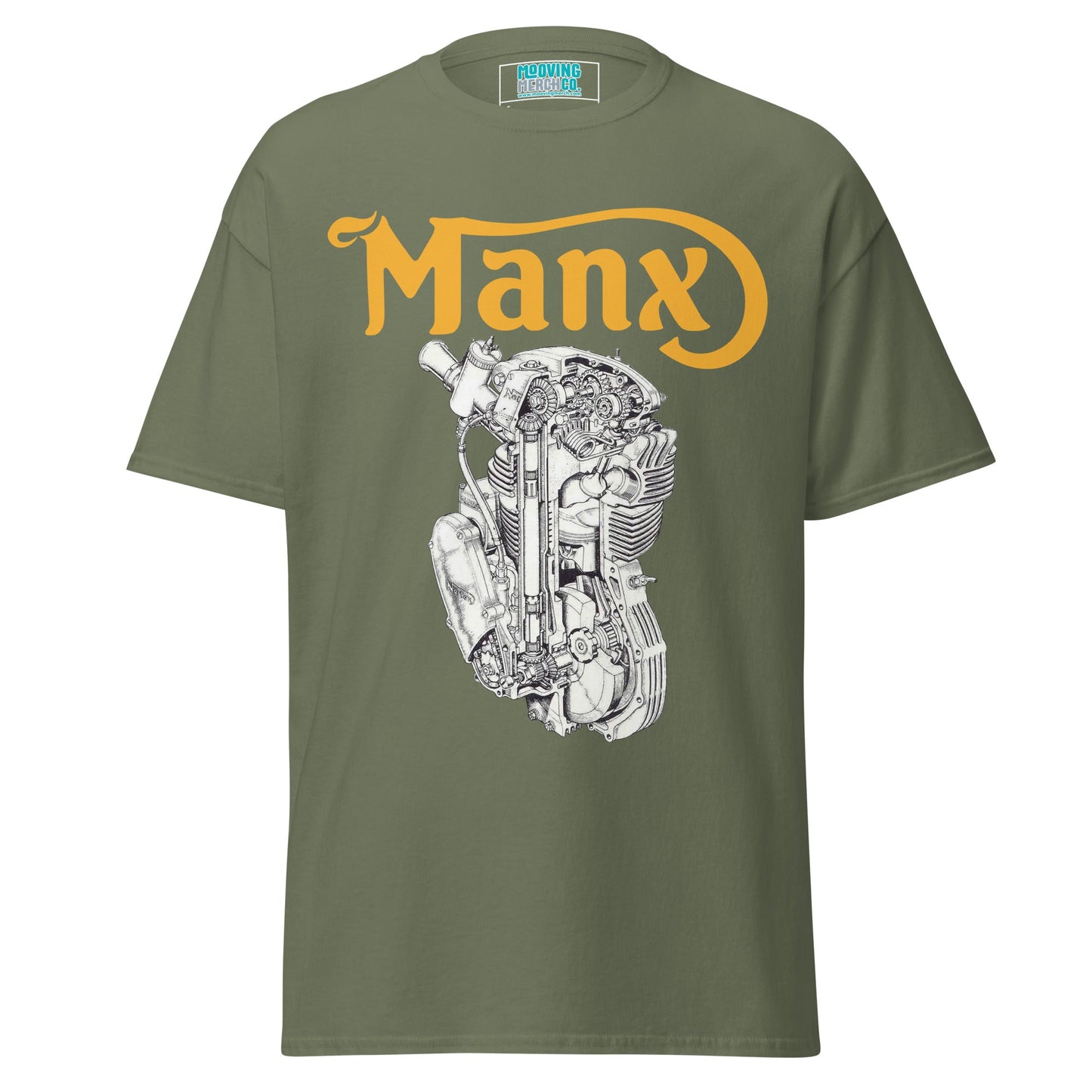 Manx Norton Engine Diagram T-Shirt - 12 Colors - Unisex - Mooving Merch
