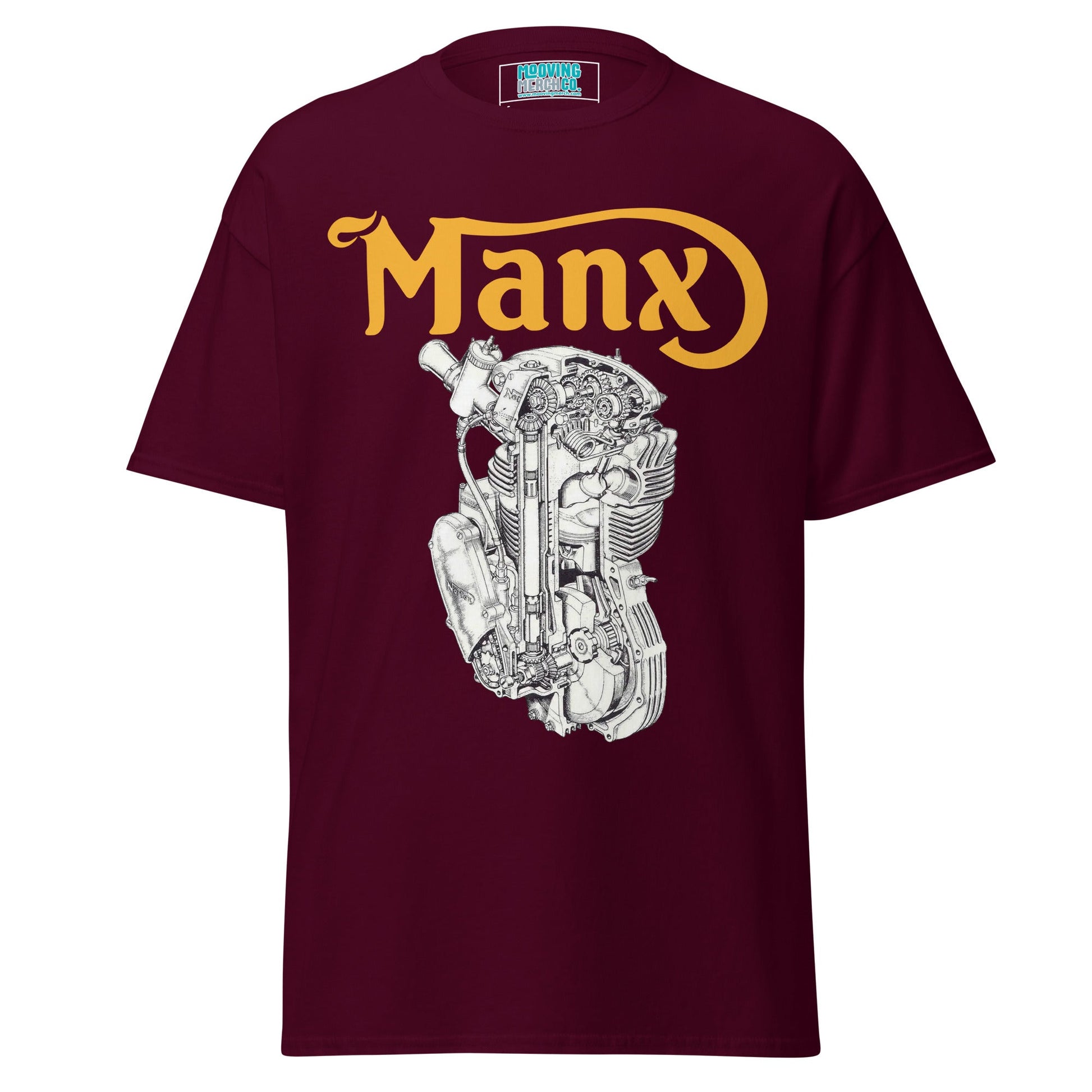 Manx Norton Engine Diagram T-Shirt - 12 Colors - Unisex - Mooving Merch