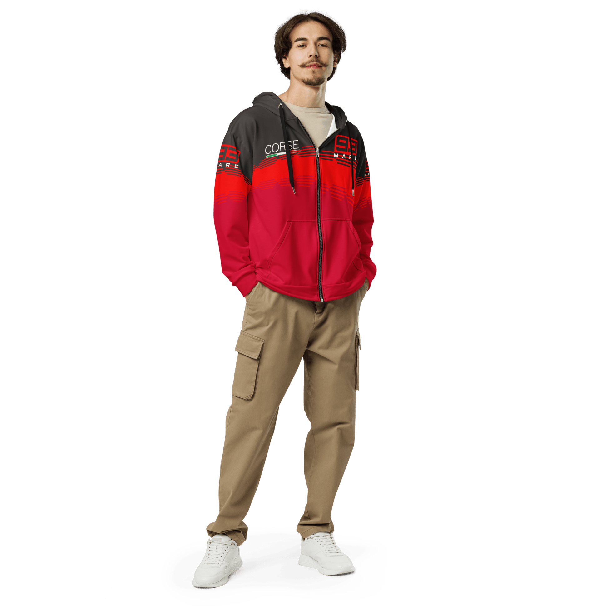 Marc Marquez 93 Ducati Corse Zipped Hoodie - Unisex - Mooving Merch