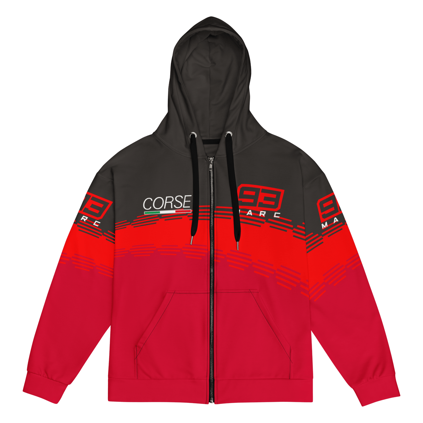 Marc Marquez 93 Ducati Corse Zipped Hoodie - Unisex - Mooving Merch