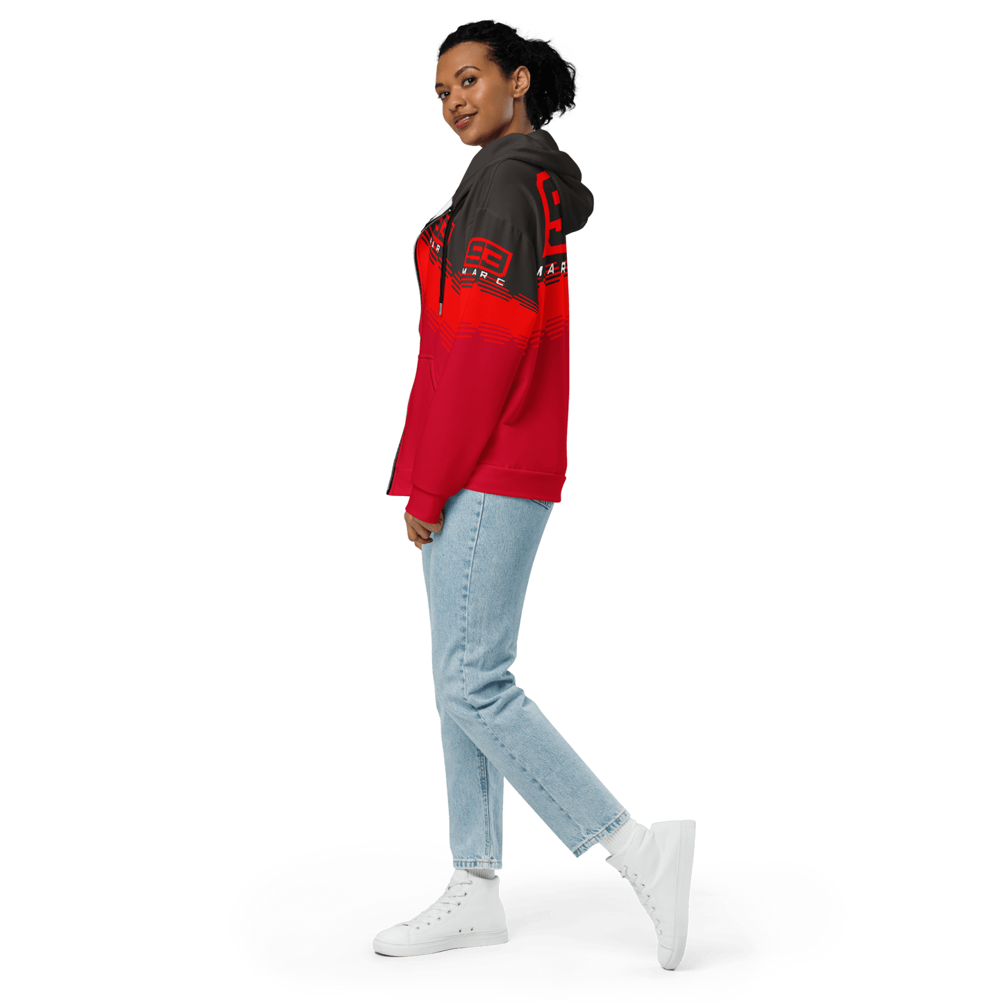 Marc Marquez 93 Ducati Corse Zipped Hoodie - Unisex - Mooving Merch