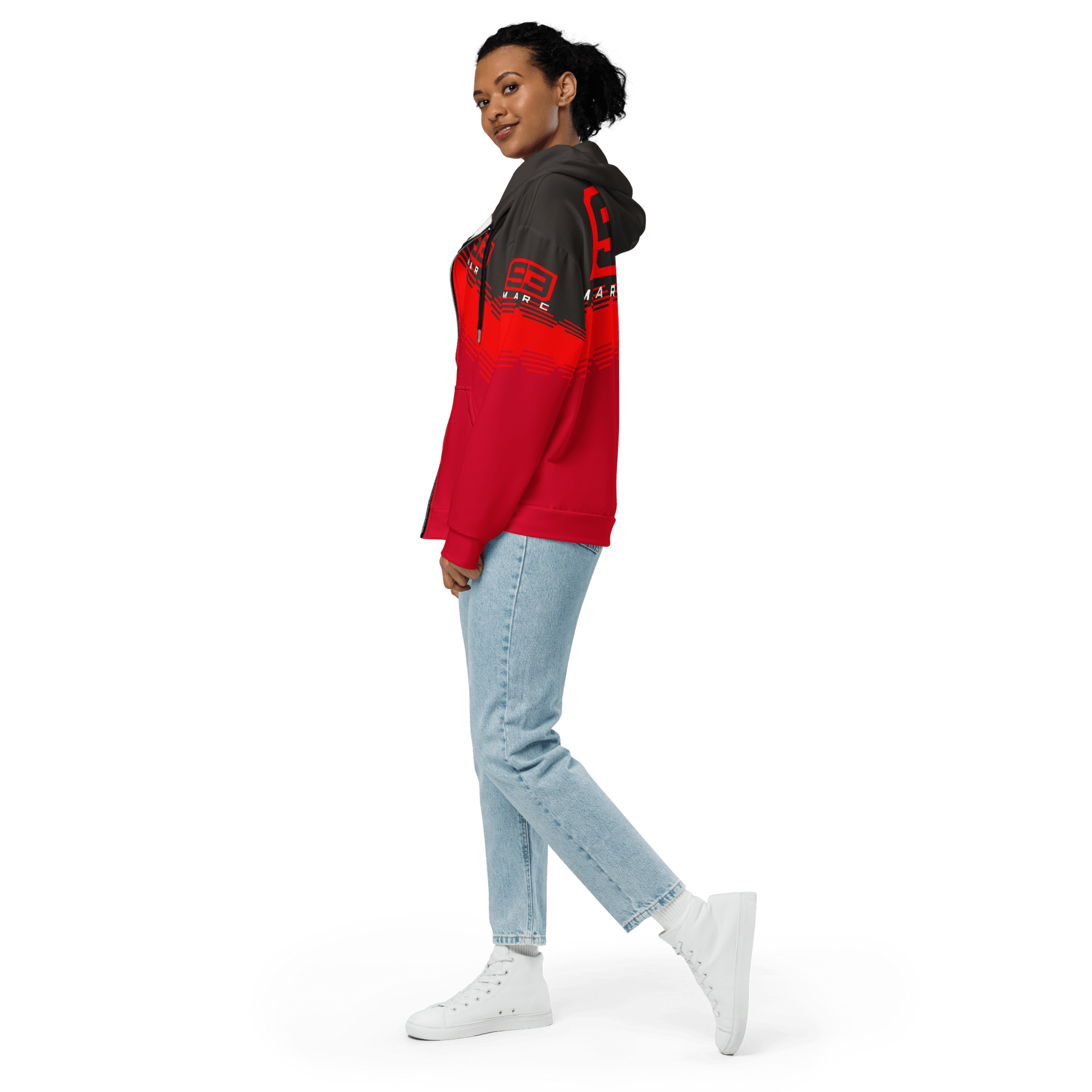 Marc Marquez 93 Ducati Corse Zipped Hoodie - Unisex - Mooving Merch