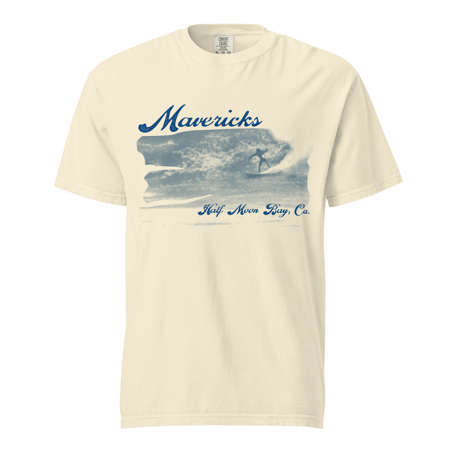 Mavericks California Surf / Surfing Heavyweight Unisex T-Shirt - 10 Colors - Mooving Merch