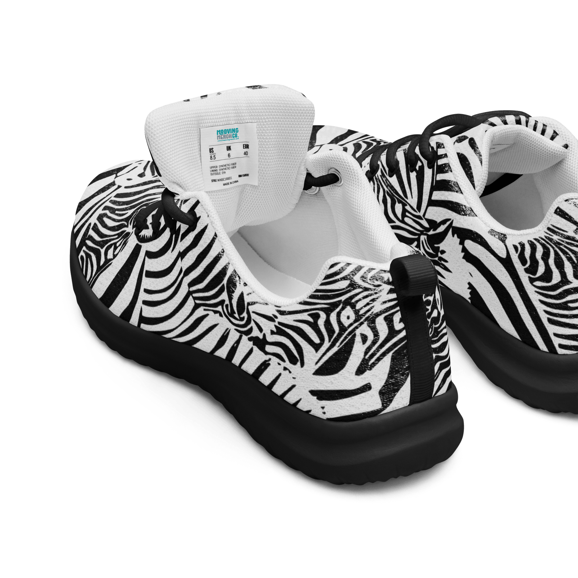 M.C. Escher Zebra Print Ladies Athletic Sneakers/Trainers - US 5 to 12 - Mooving Merch