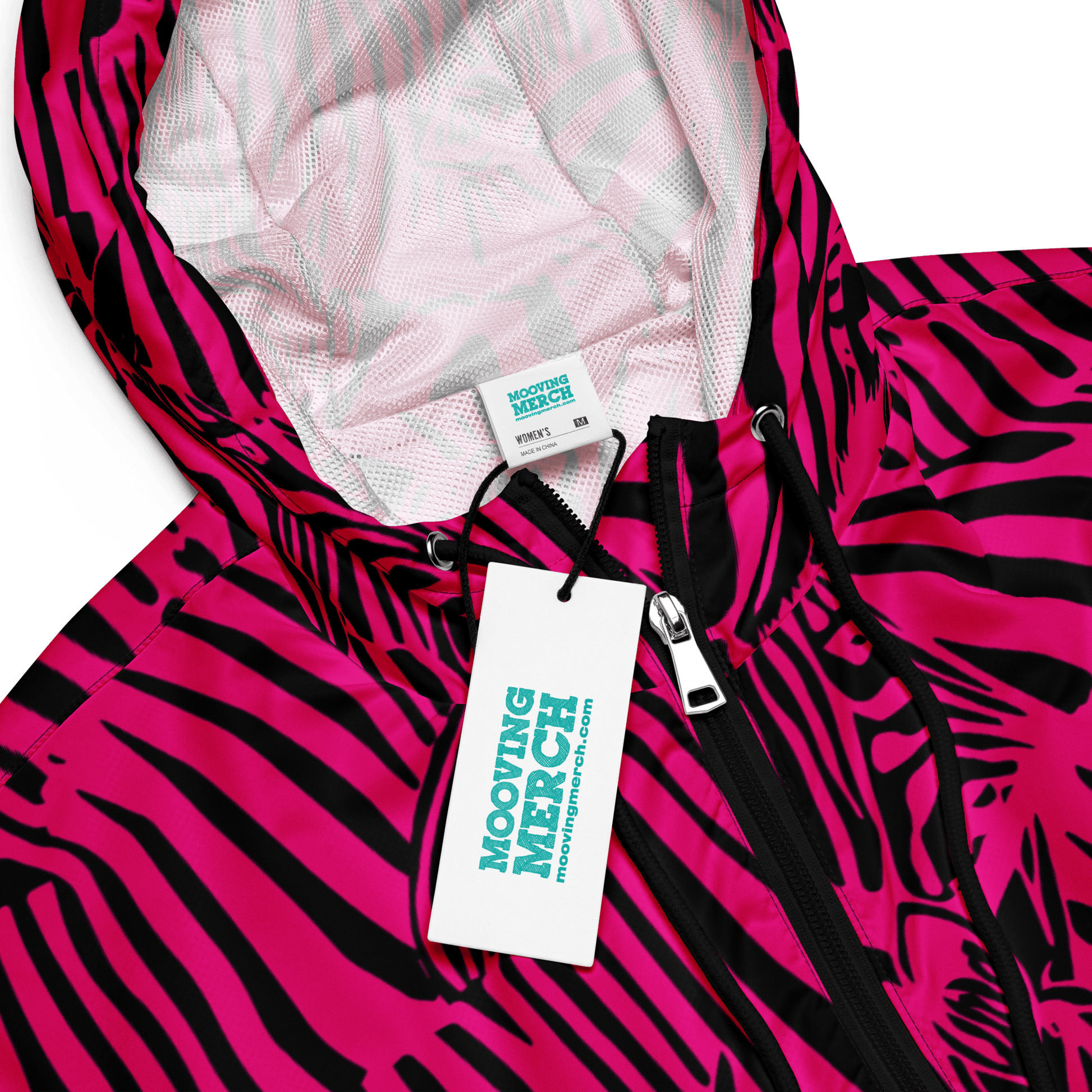 M.C. Escher Zebra Print Ladies Cropped Windbreaker - XS to 2XL - Mooving Merch