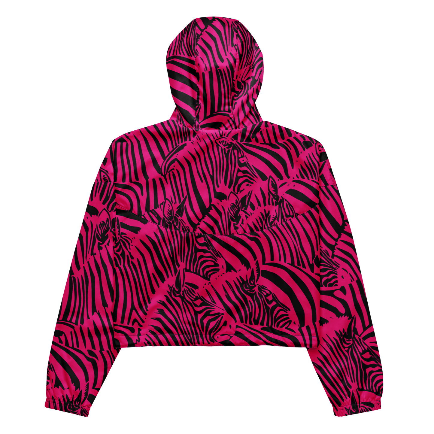 M.C. Escher Zebra Print Ladies Cropped Windbreaker - XS to 2XL - Mooving Merch