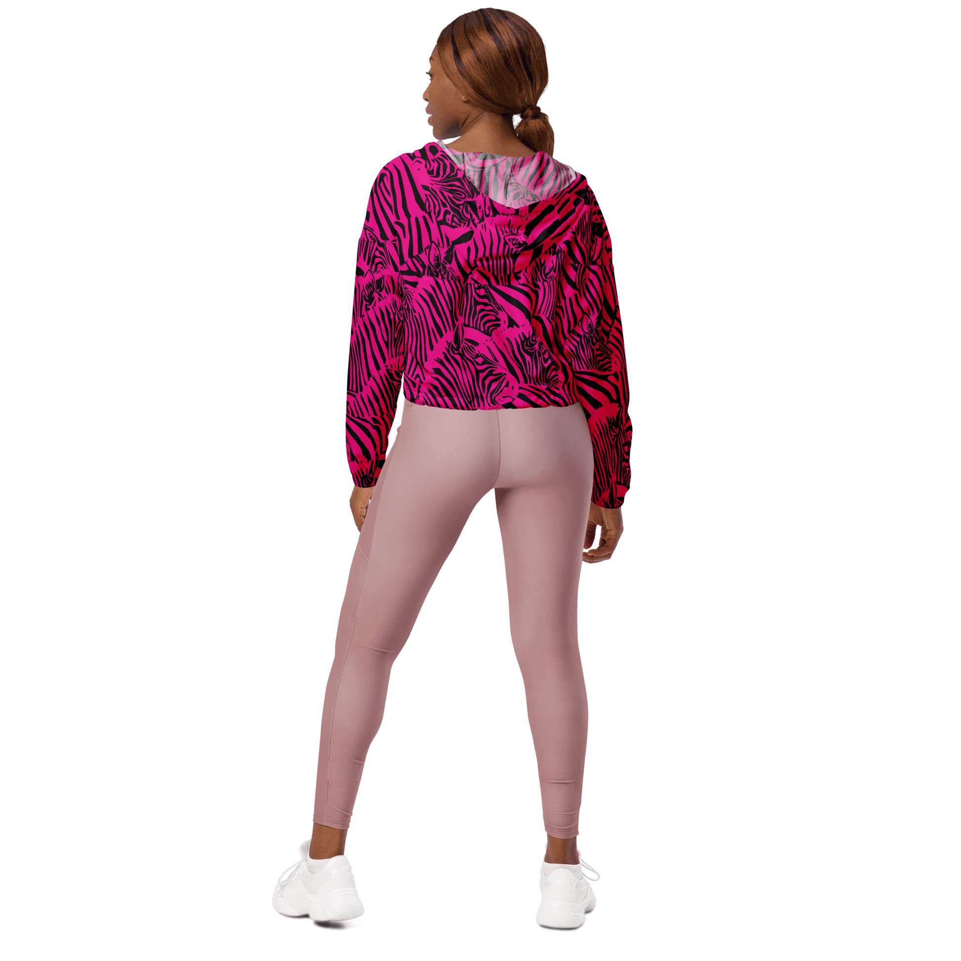 M.C. Escher Zebra Print Ladies Cropped Windbreaker - XS to 2XL - Mooving Merch