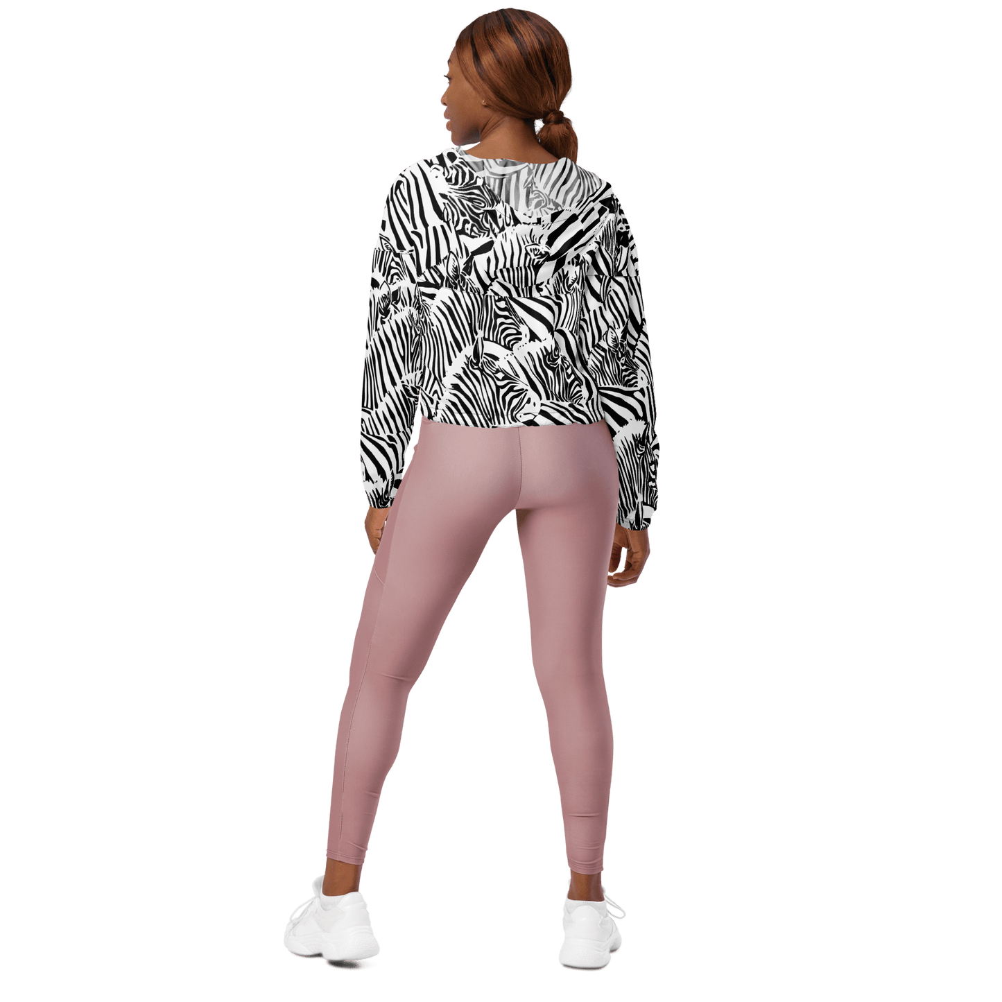 M.C. Escher Zebra Print Ladies Cropped Windbreaker - XS to 2XL - Mooving Merch