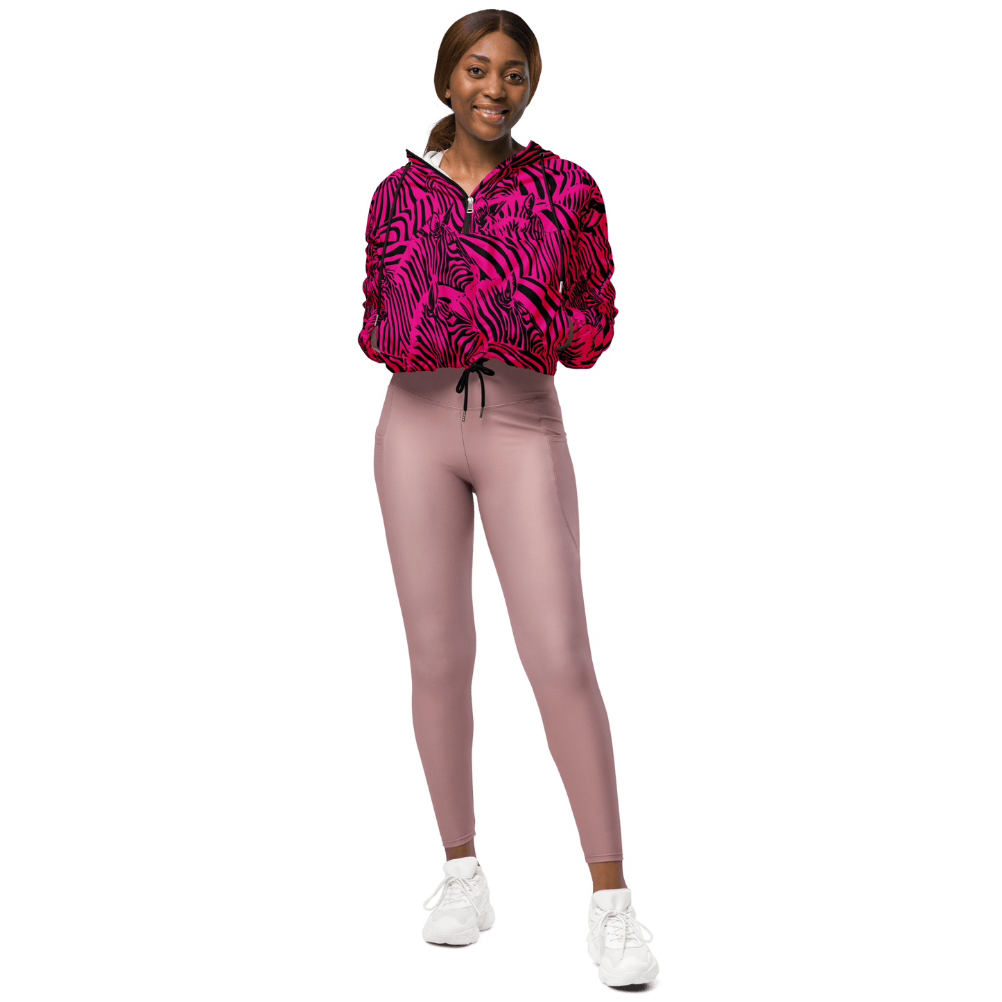 M.C. Escher Zebra Print Ladies Cropped Windbreaker - XS to 2XL - Mooving Merch