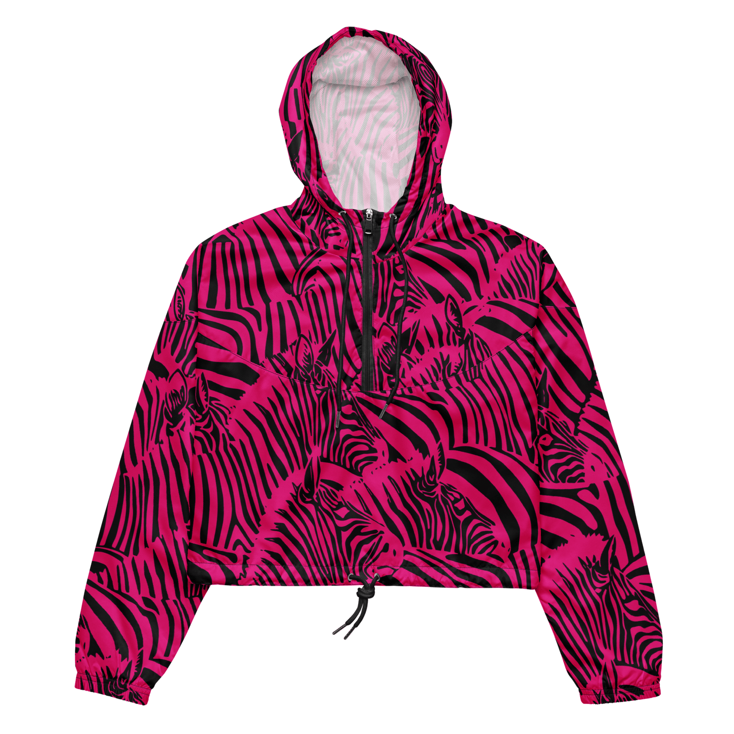 M.C. Escher Zebra Print Ladies Cropped Windbreaker - XS to 2XL - Mooving Merch