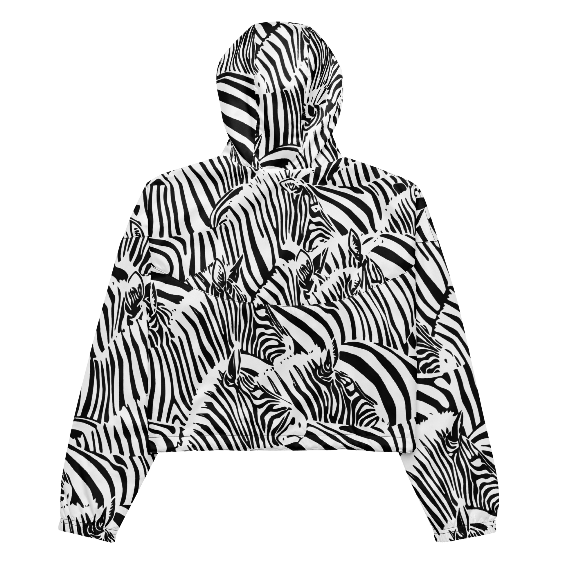 M.C. Escher Zebra Print Ladies Cropped Windbreaker - XS to 2XL - Mooving Merch