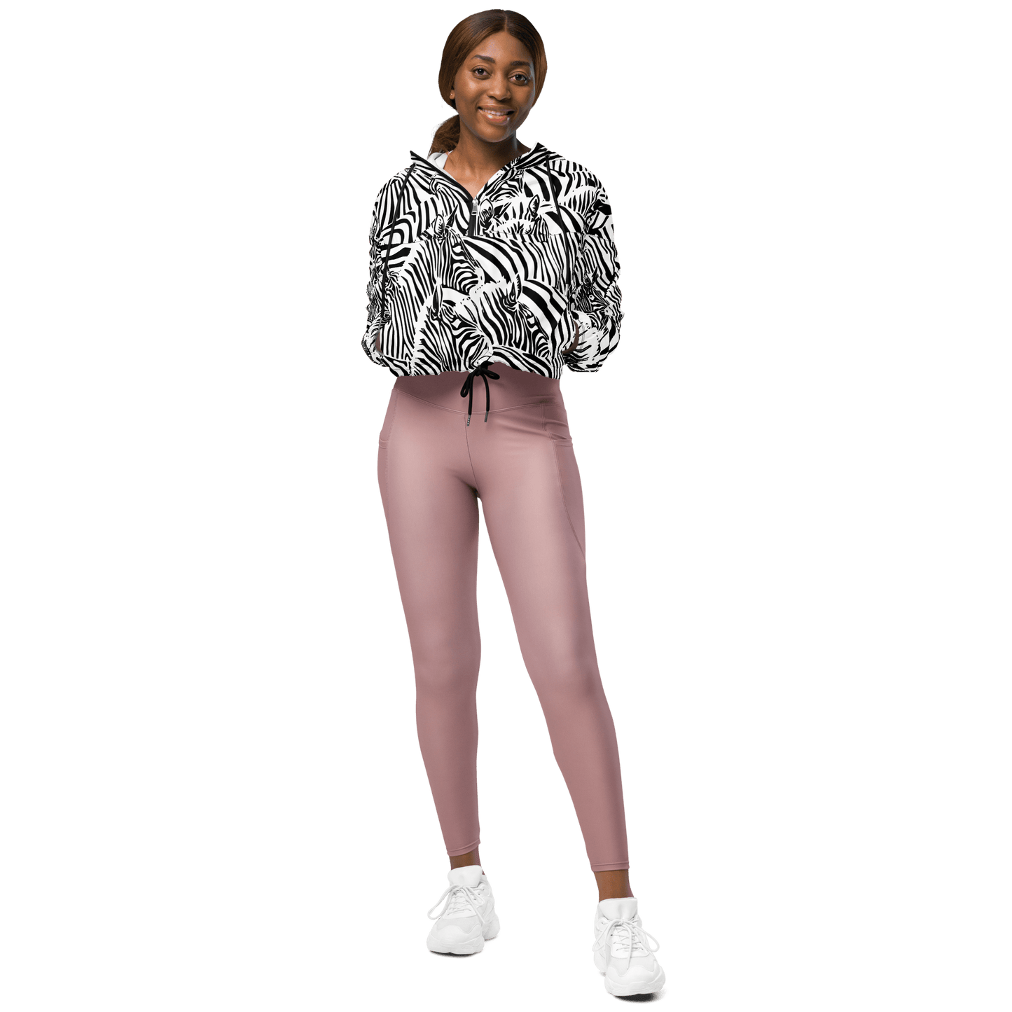 M.C. Escher Zebra Print Ladies Cropped Windbreaker - XS to 2XL - Mooving Merch