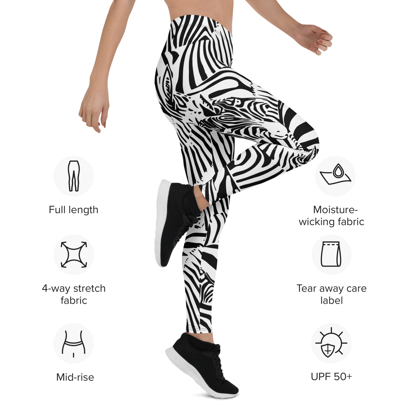 M.C. Escher Zebra Print Ladies Leggings - XS to XL - Mooving Merch