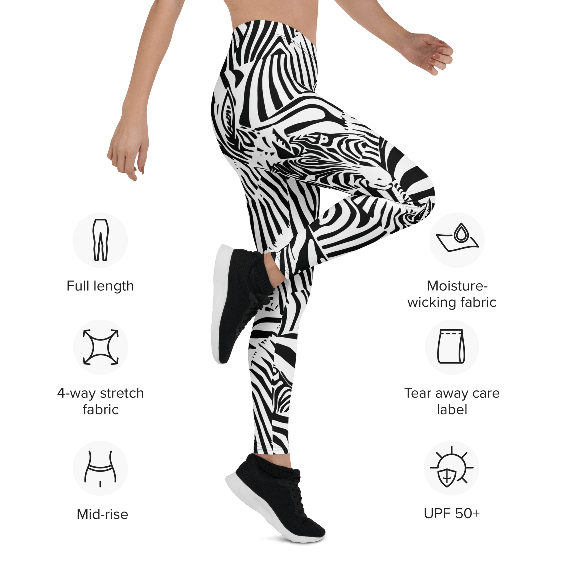 M.C. Escher Zebra Print Ladies Leggings - XS to XL - Mooving Merch