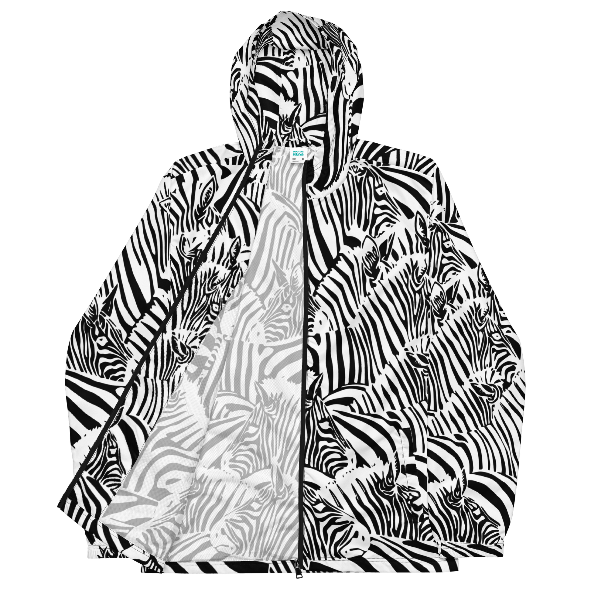 M.C Escher Zebra Print Men's Windbreaker - XS - 3XL - Mooving Merch