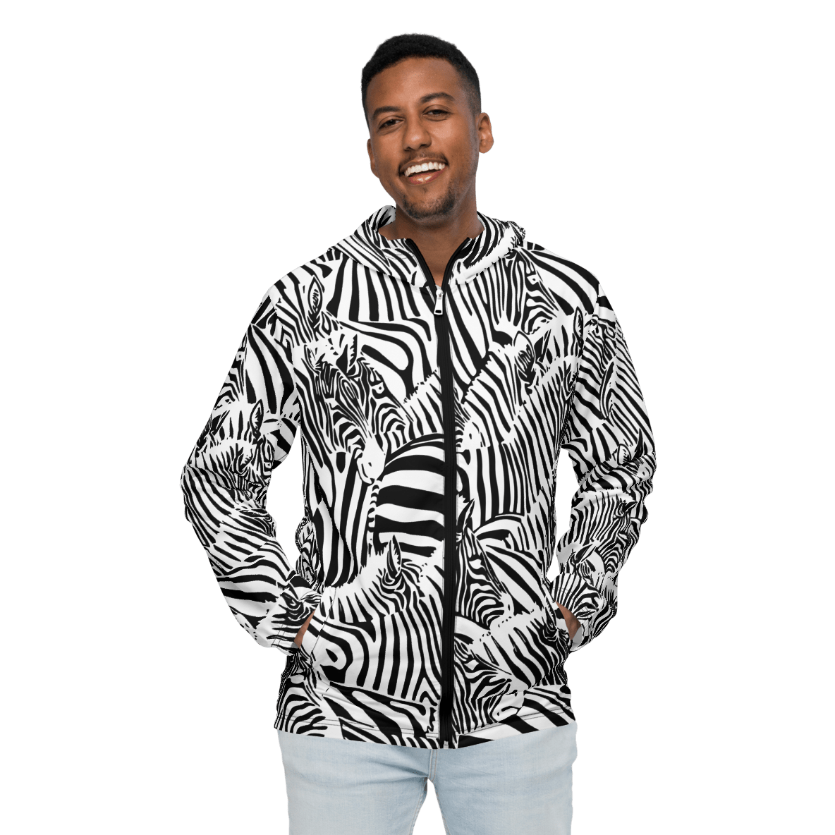 M.C Escher Zebra Print Men's Windbreaker - XS - 3XL - Mooving Merch