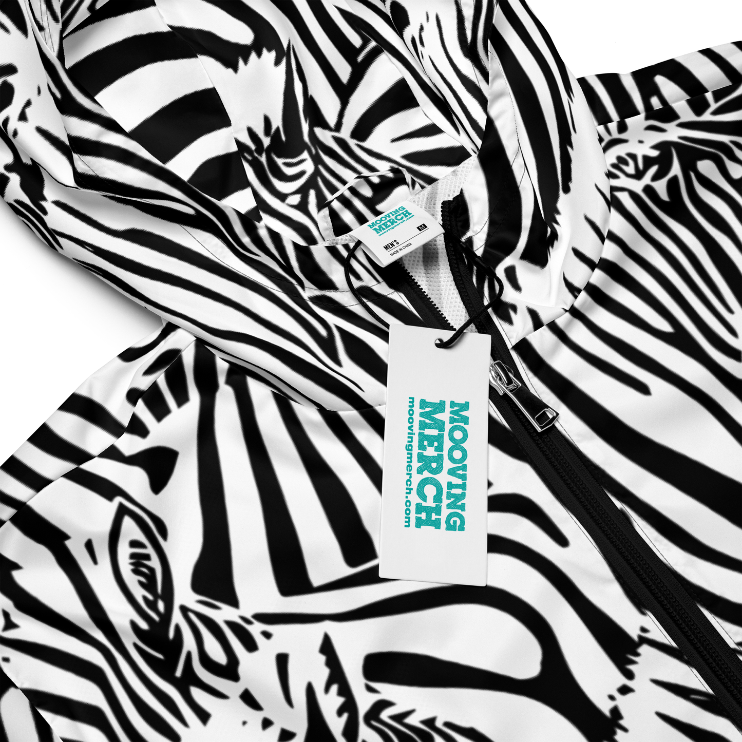 M.C Escher Zebra Print Men's Windbreaker - XS - 3XL - Mooving Merch