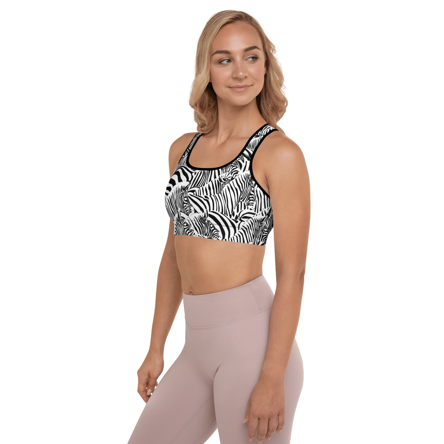 M.C. Escher Zebra Print Padded Sports Bra - XS to 2XL - Mooving Merch