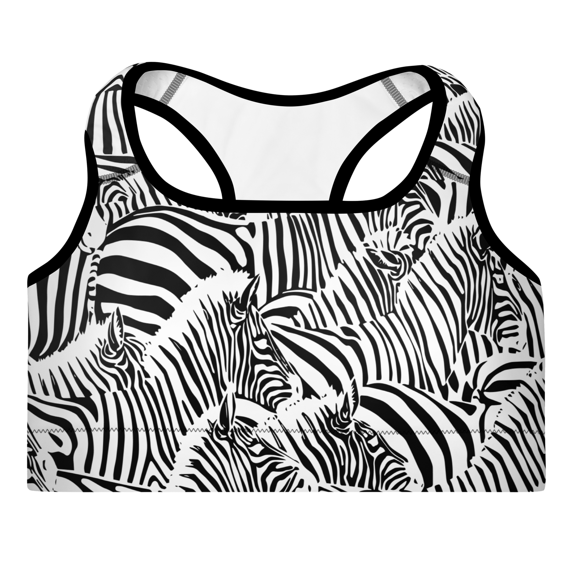 M.C. Escher Zebra Print Padded Sports Bra - XS to 2XL - Mooving Merch