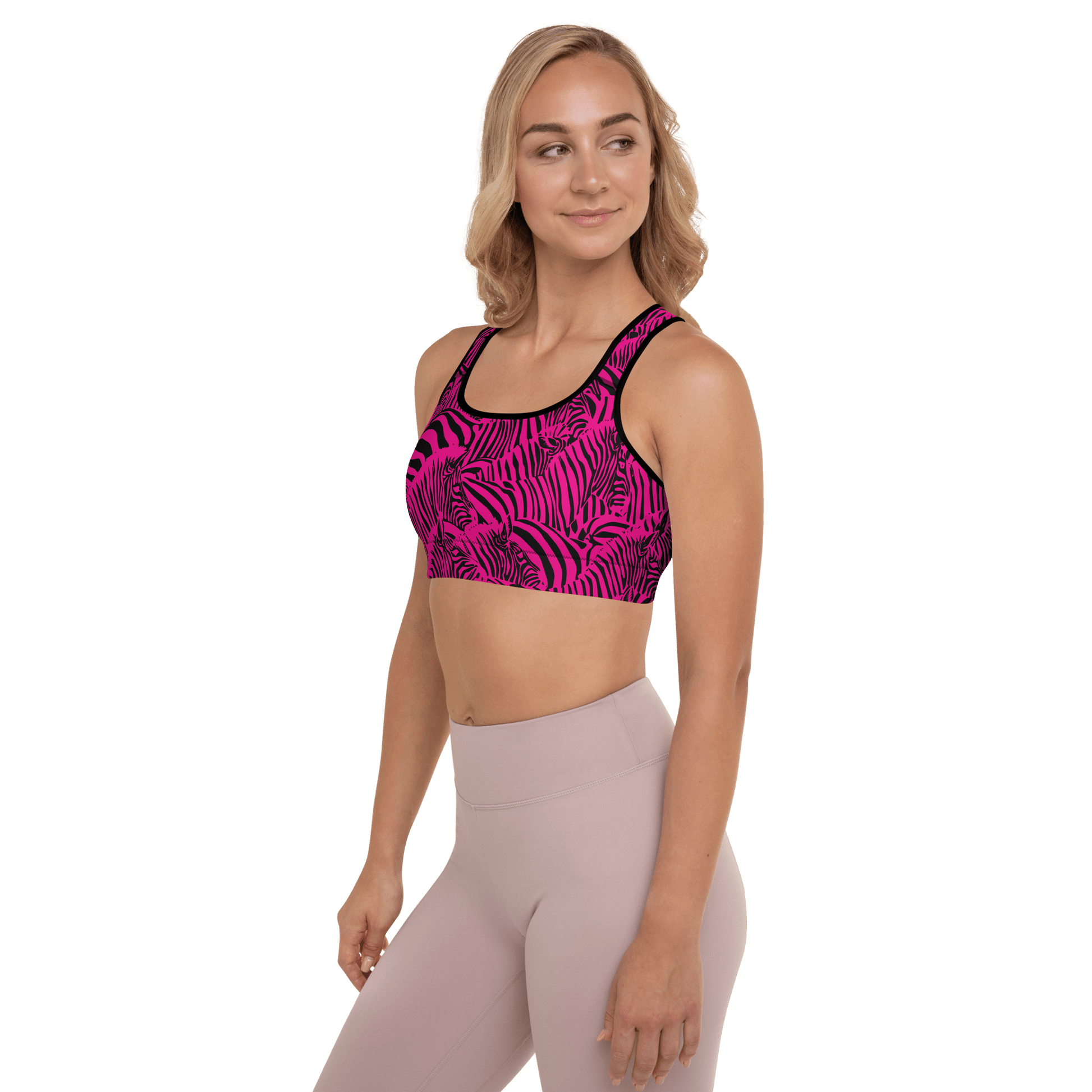 M.C. Escher Zebra Print Padded Sports Bra - XS to 2XL - Mooving Merch