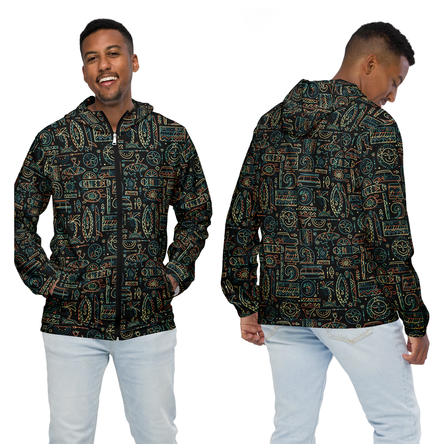 Surf Art All-Over-Print Rain Jacket / Windbreaker - Unisex
