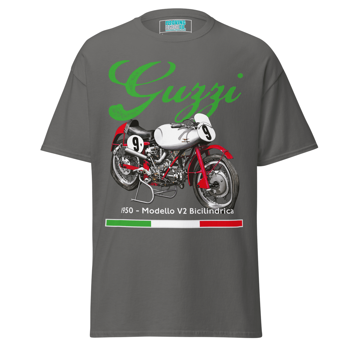 Moto Guzzi V2 Bicilindrica Vintage Motorcycle T-Shirt - Unisex - Mooving Merch
