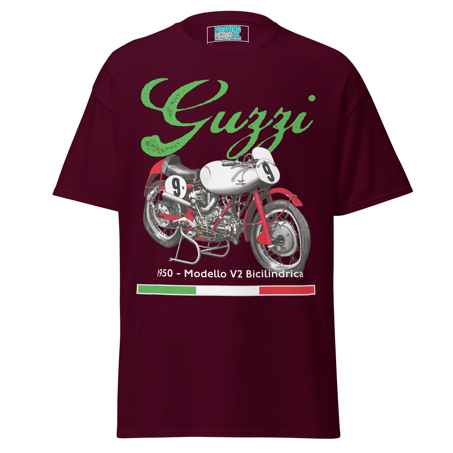 Moto Guzzi V2 Bicilindrica Vintage Motorcycle T-Shirt - Unisex - Mooving Merch