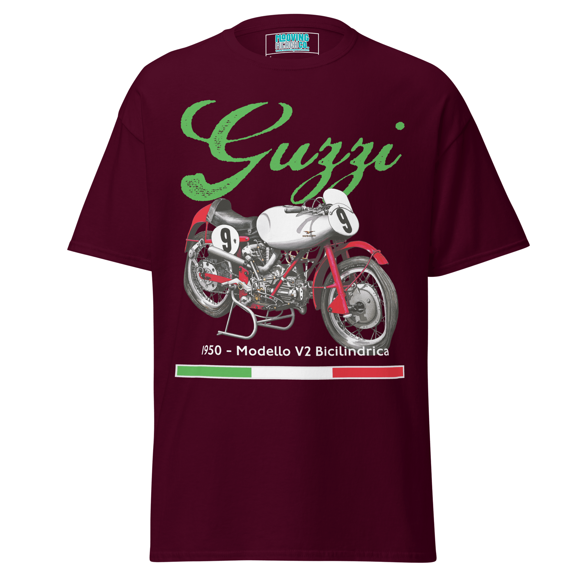 Moto Guzzi V2 Bicilindrica Vintage Motorcycle T-Shirt - Unisex - Mooving Merch