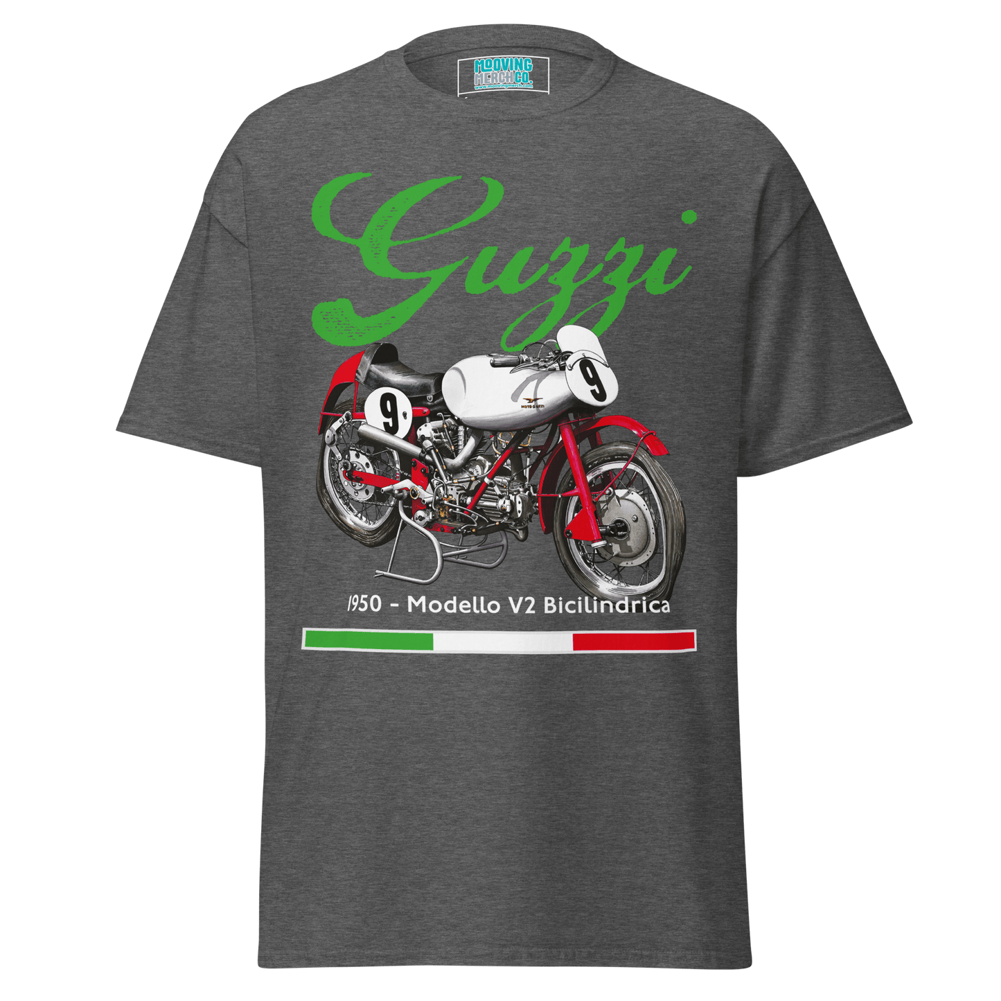 Moto Guzzi V2 Bicilindrica Vintage Motorcycle T-Shirt - Unisex - Mooving Merch