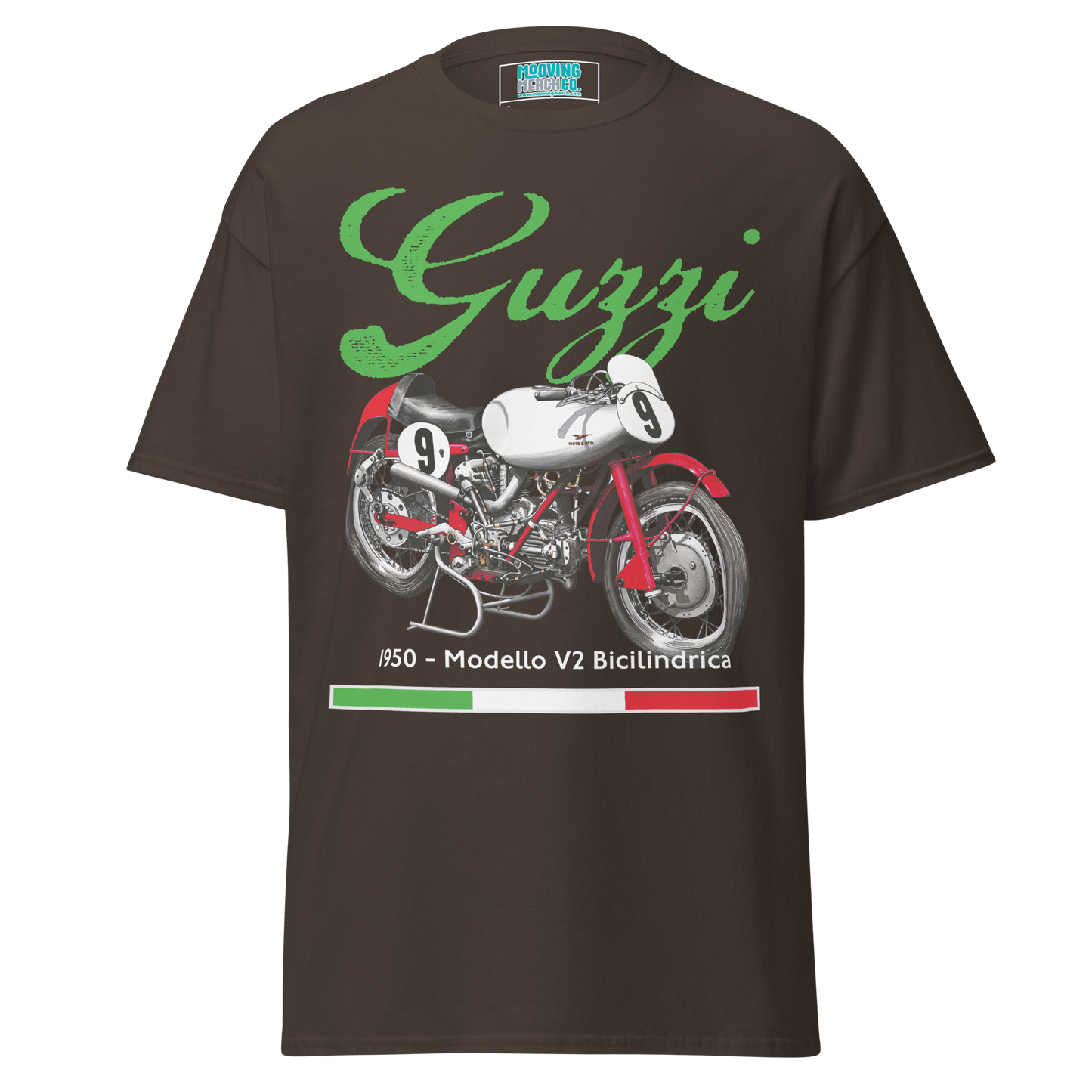 Moto Guzzi V2 Bicilindrica Vintage Motorcycle T-Shirt - Unisex - Mooving Merch