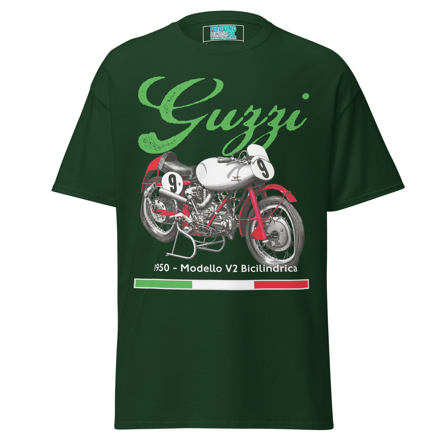 Moto Guzzi V2 Bicilindrica Vintage Motorcycle T-Shirt - Unisex - Mooving Merch