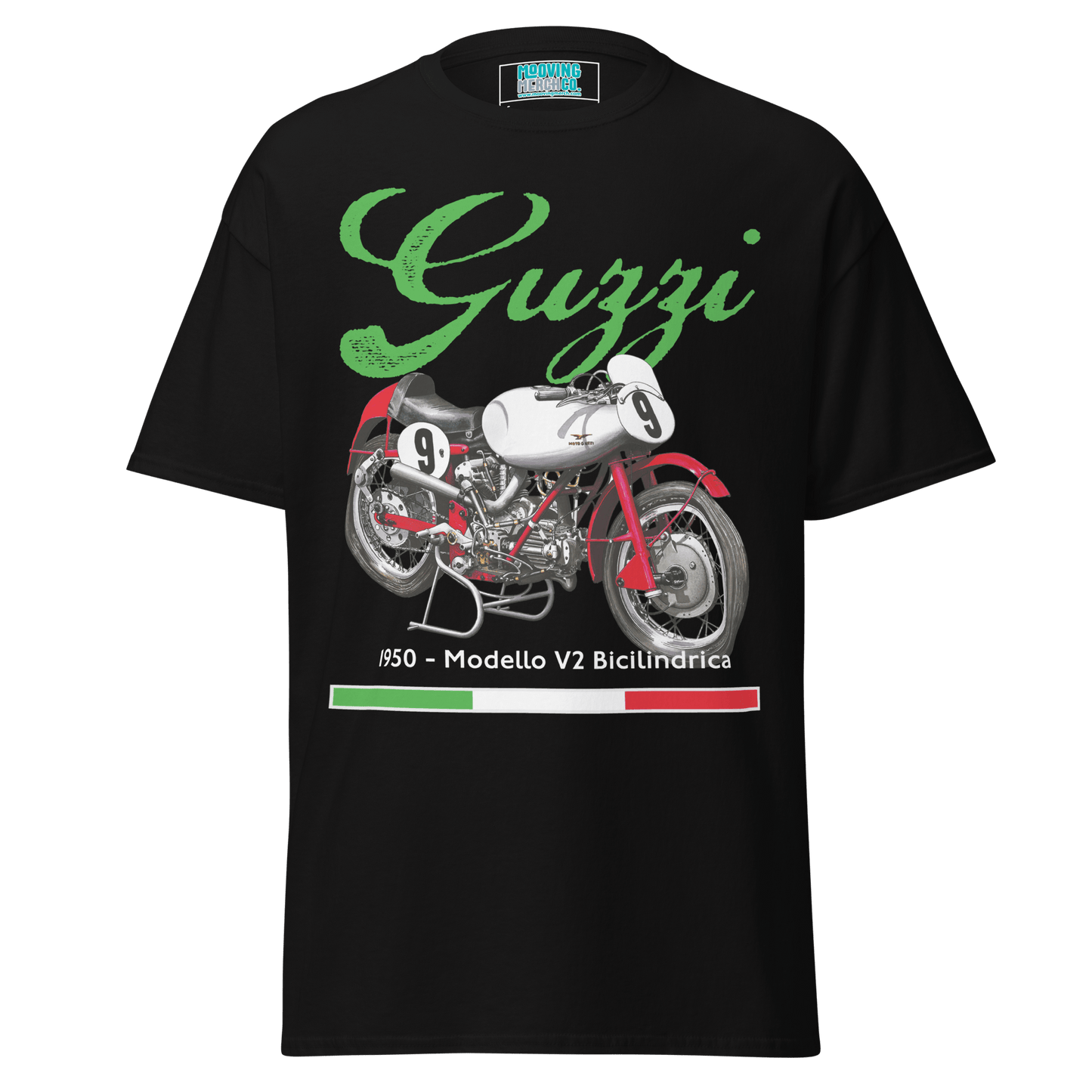 Moto Guzzi V2 Bicilindrica Vintage Motorcycle T-Shirt - Unisex - Mooving Merch